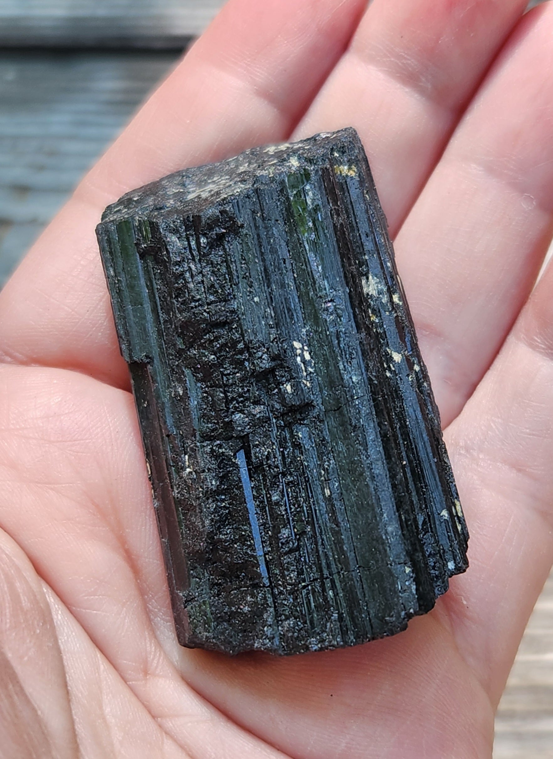Collector grade black tourmaline crystal for mineral display and study, item RC423