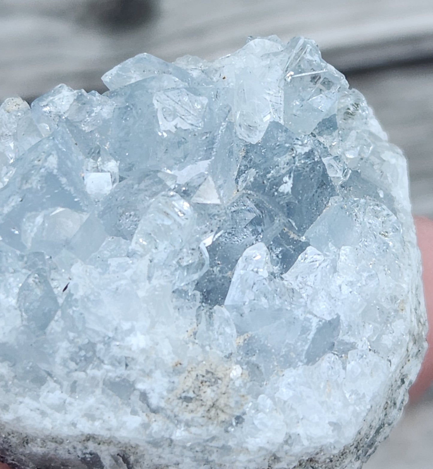 Raw Celestite crystal cluster, collector-grade mineral display specimen, item RC435