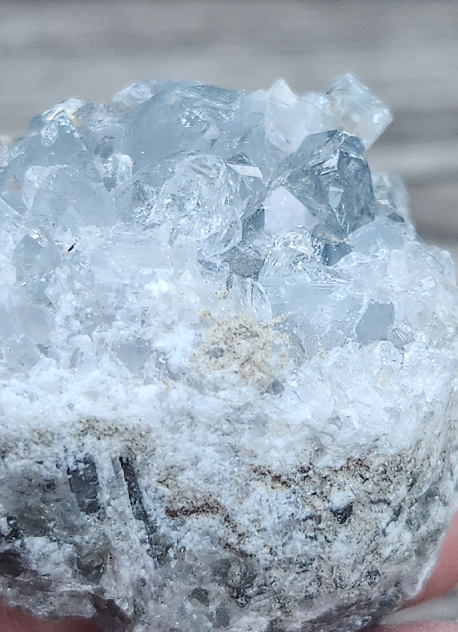 Natural sky-blue Celestite (Celestine) crystal cluster strontium sulfate specimen, item RC435