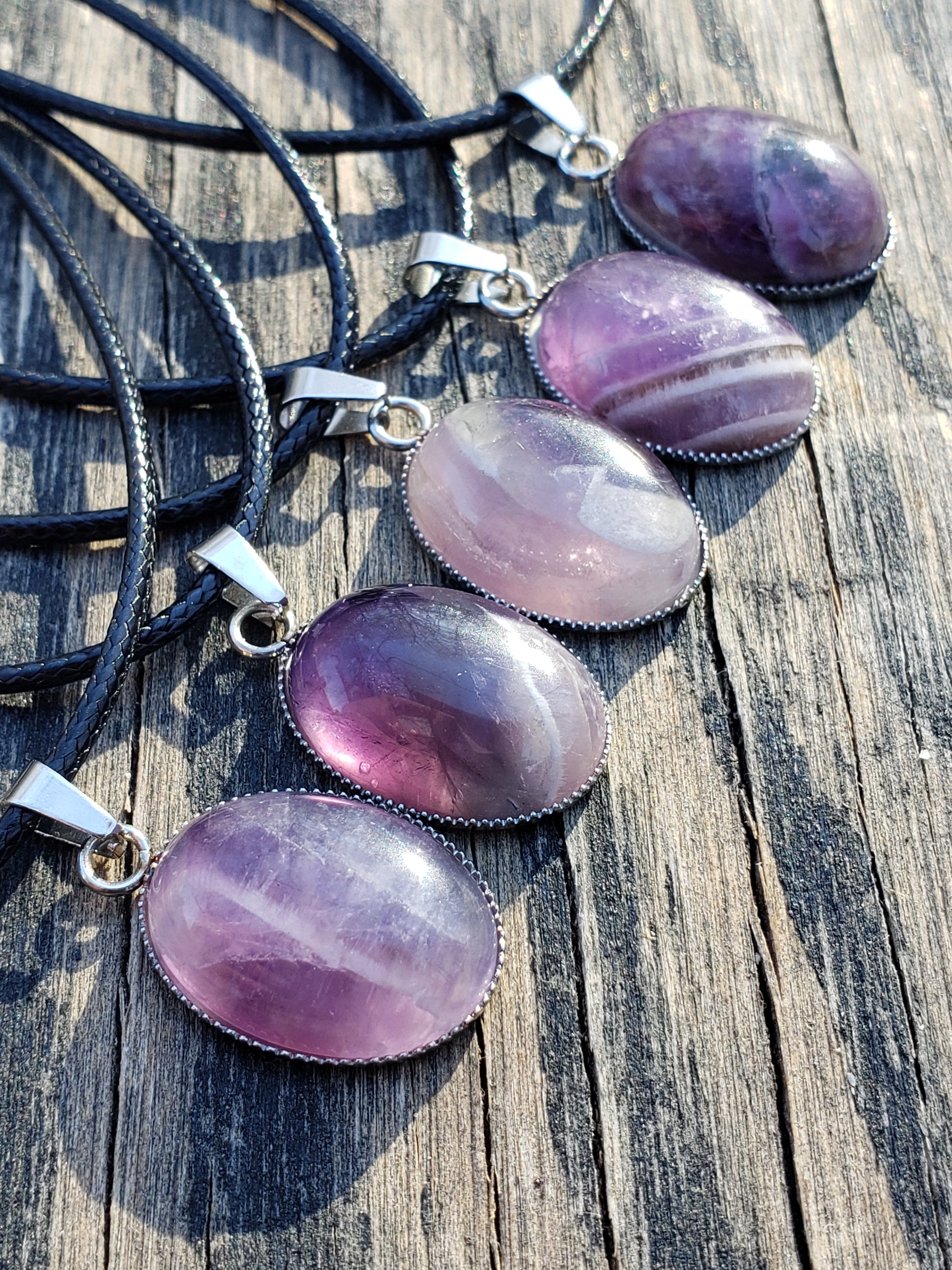 Handmade amethyst necklace variations 