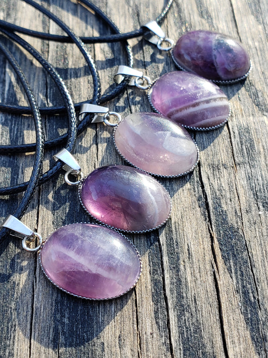Handmade amethyst necklace variations 