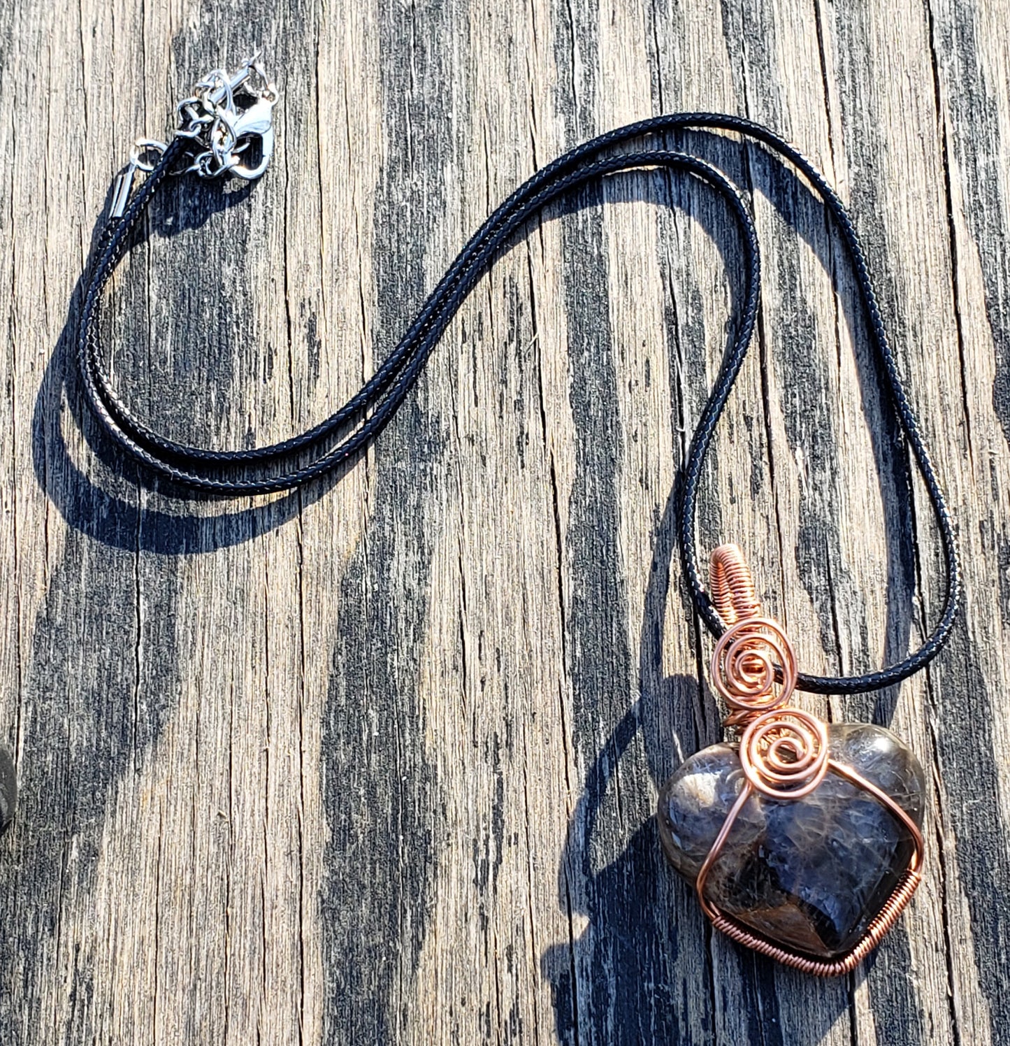 Handmade black moonstone necklace 