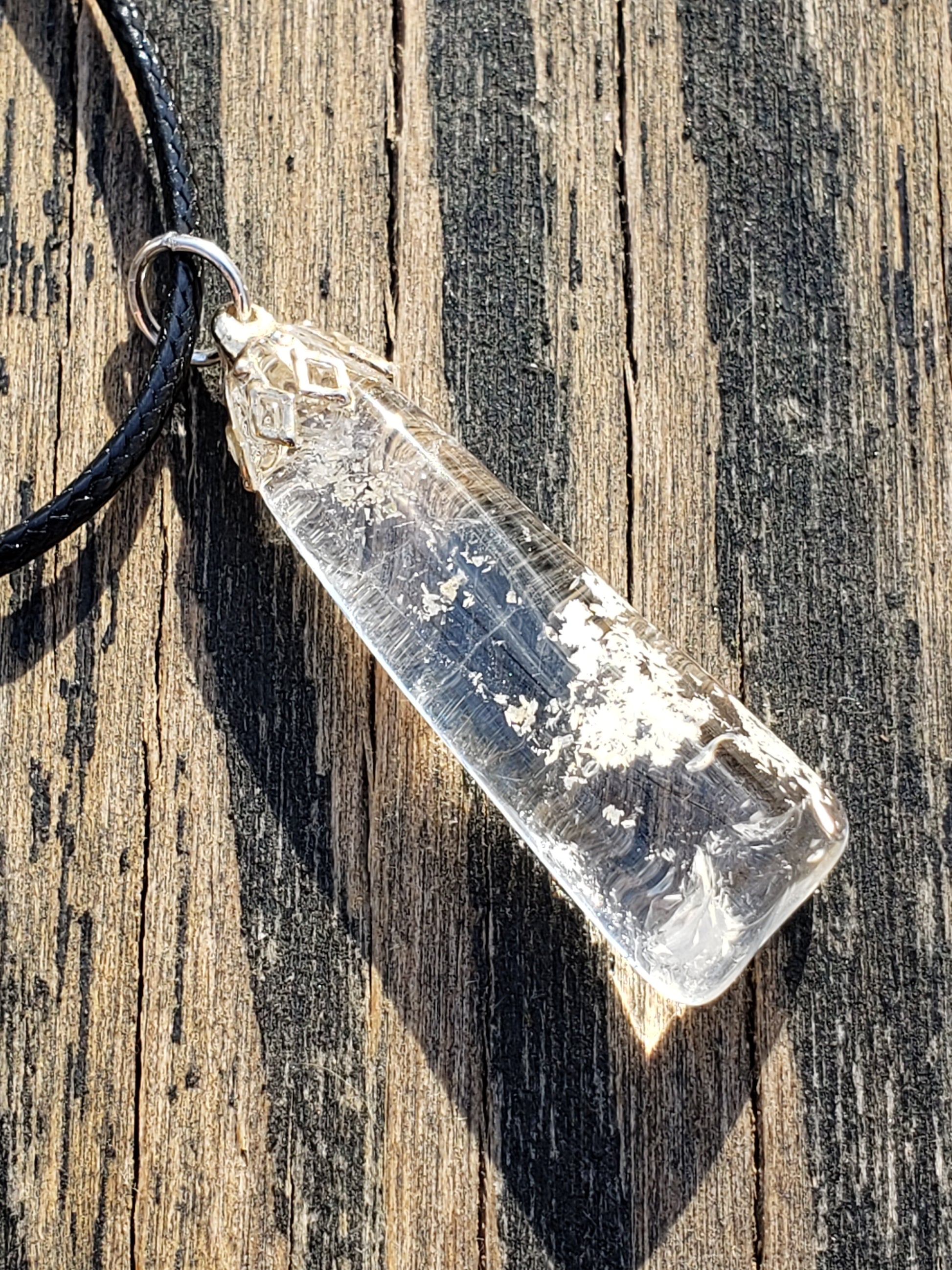 Handmade clear quartz necklace
