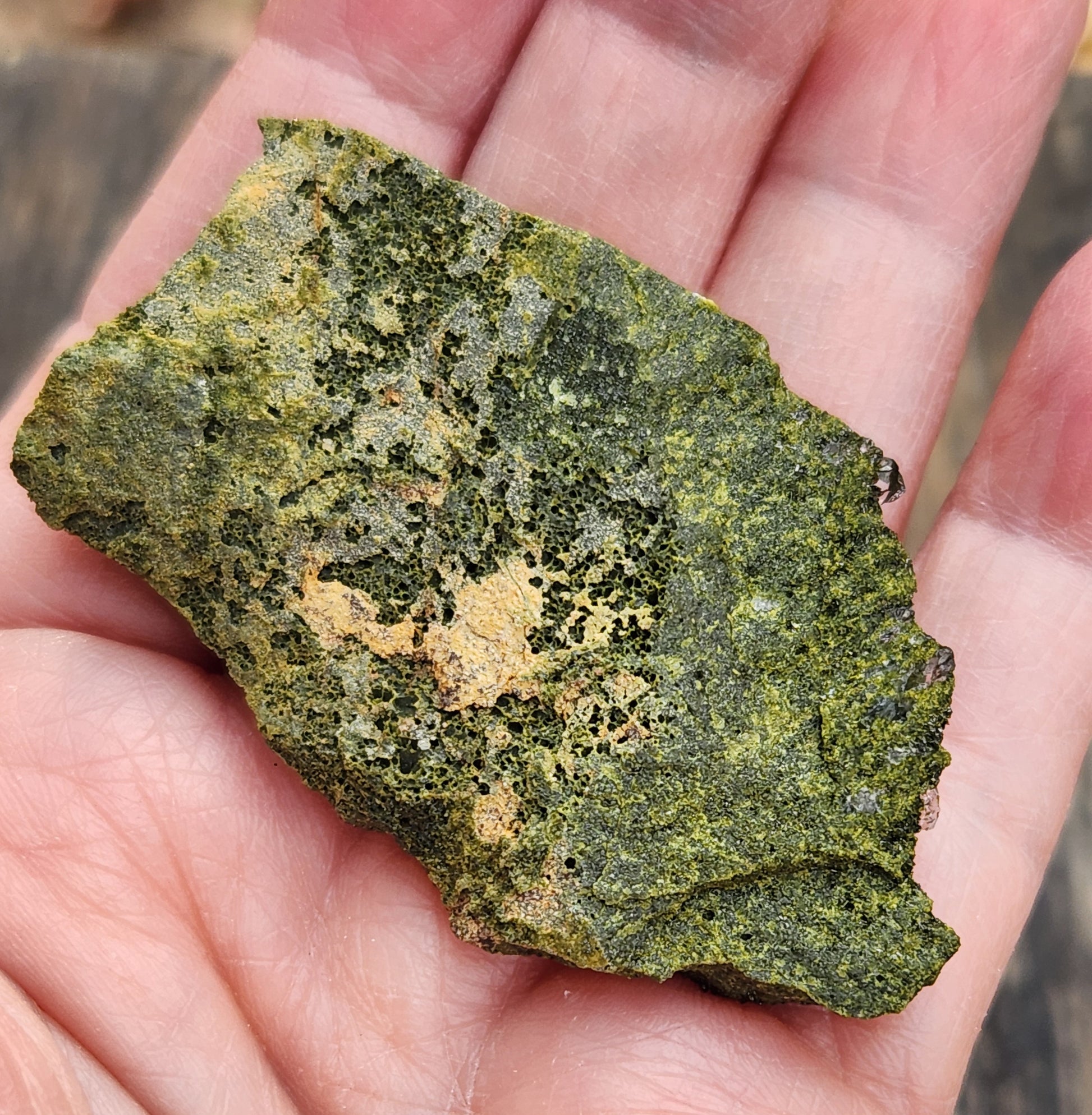 Back of green epidote crystals and clear quartz on natural matrix from Hakkari Turkey. SP468