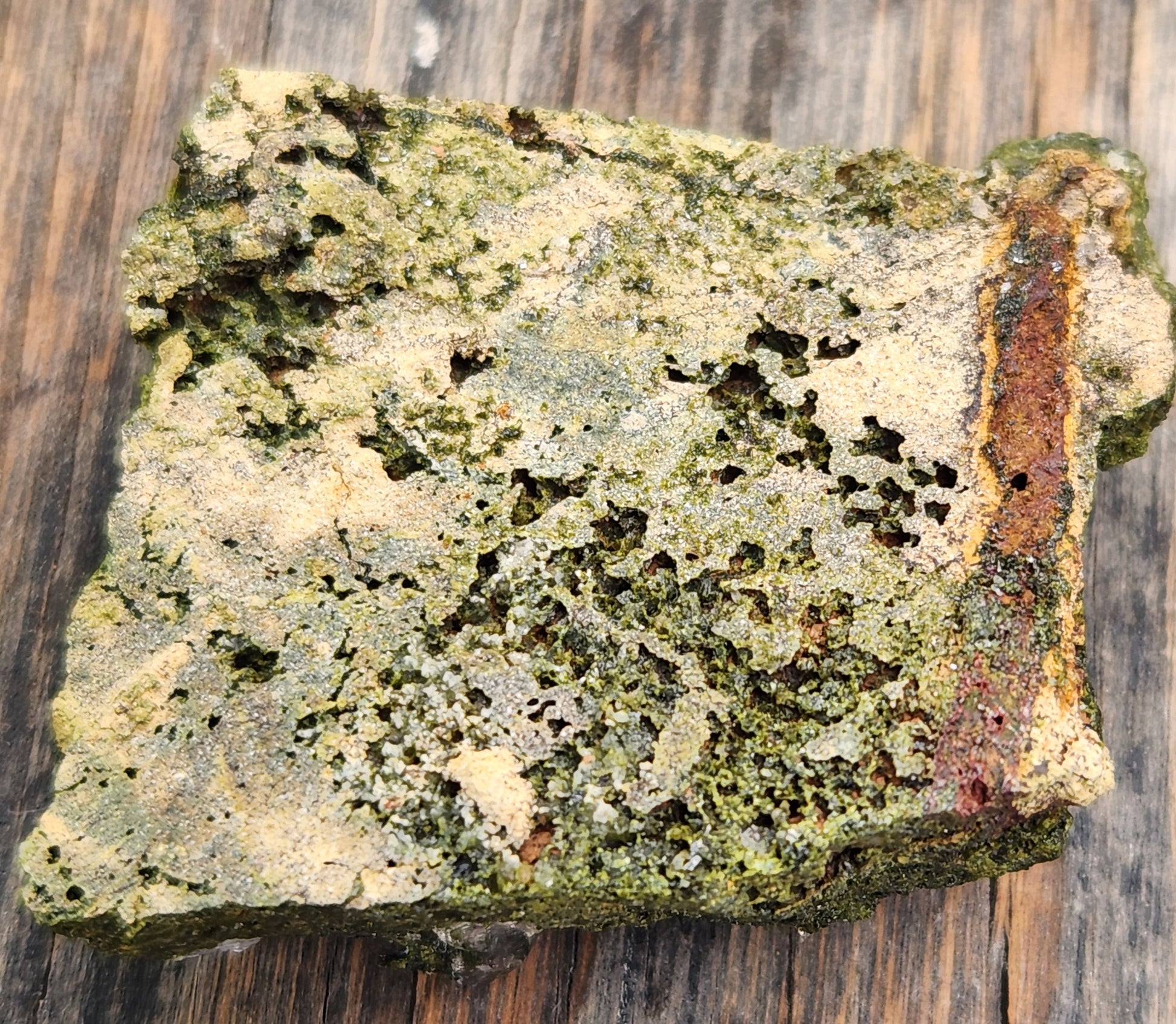 Back of green epidote crystals and clear quartz on natural matrix from Hakkari Turkey. SP465