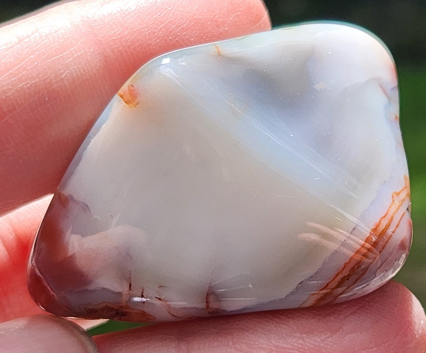 Polished Mexican Agate featuring subtle red banding TA267
