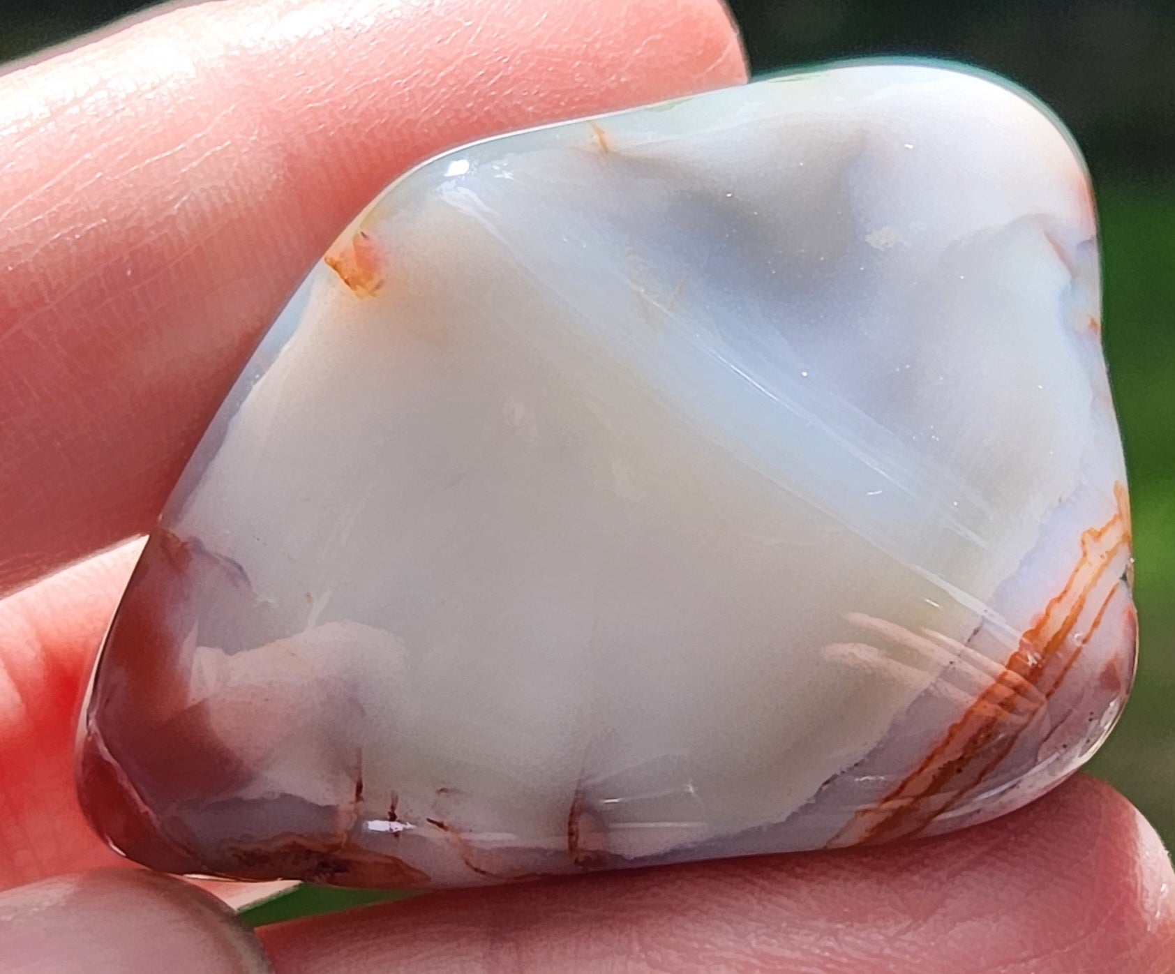 Polished Mexican Agate featuring subtle red banding TA267