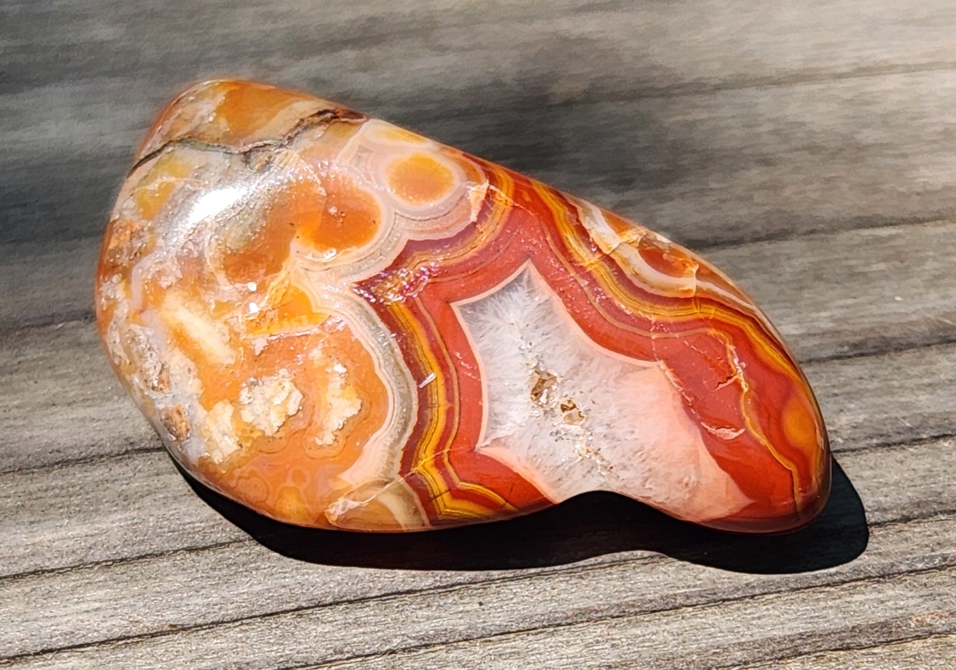Polished orange and yellow banded agate from Mexico TA328