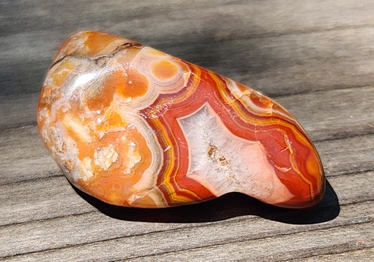 Polished orange and yellow banded agate from Mexico TA328