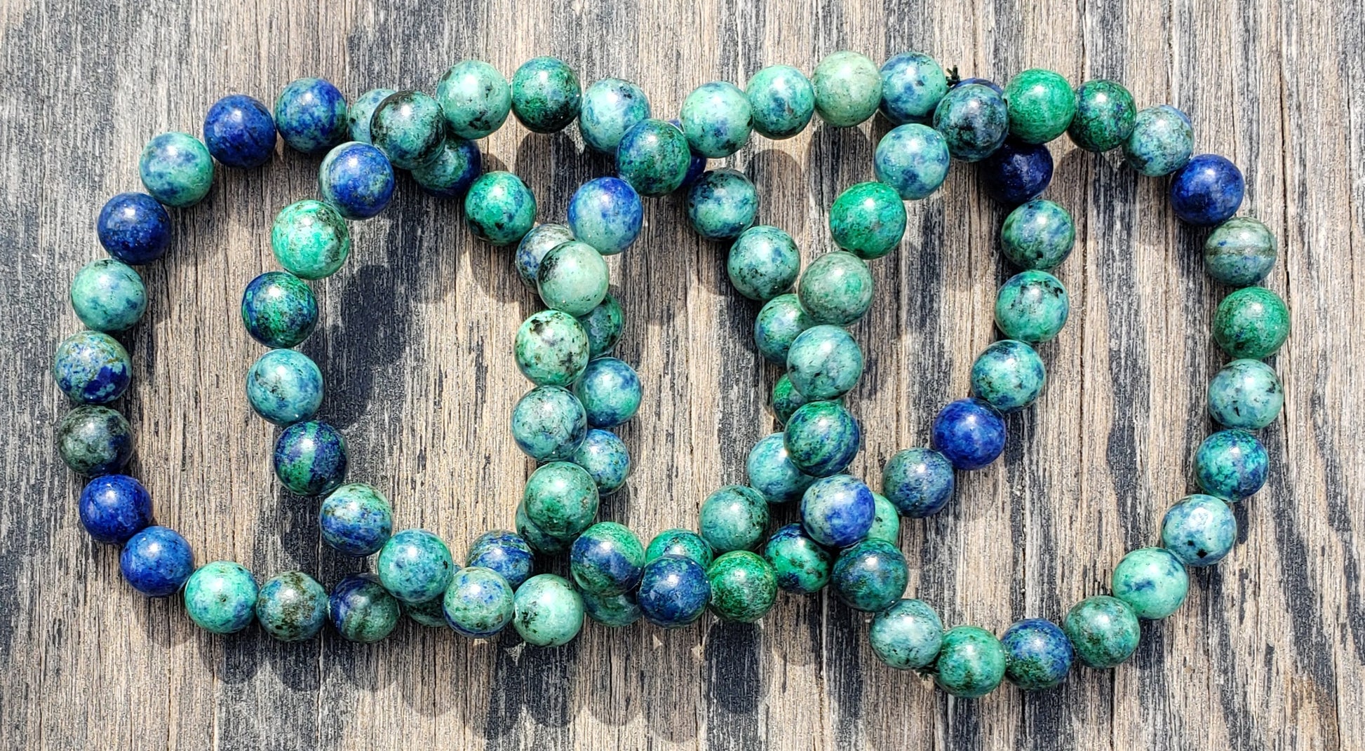 Natural gemstone malachite azurite bracelet mulitple