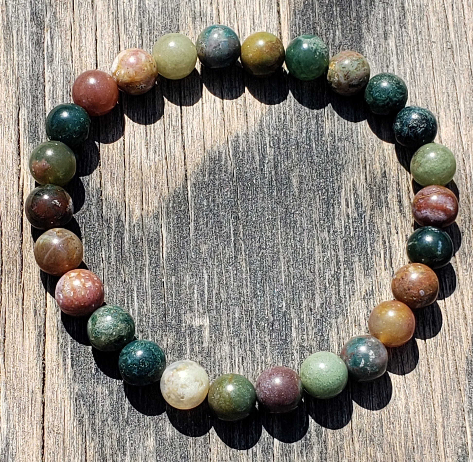 Men’s Indian Agate stretch bracelet 