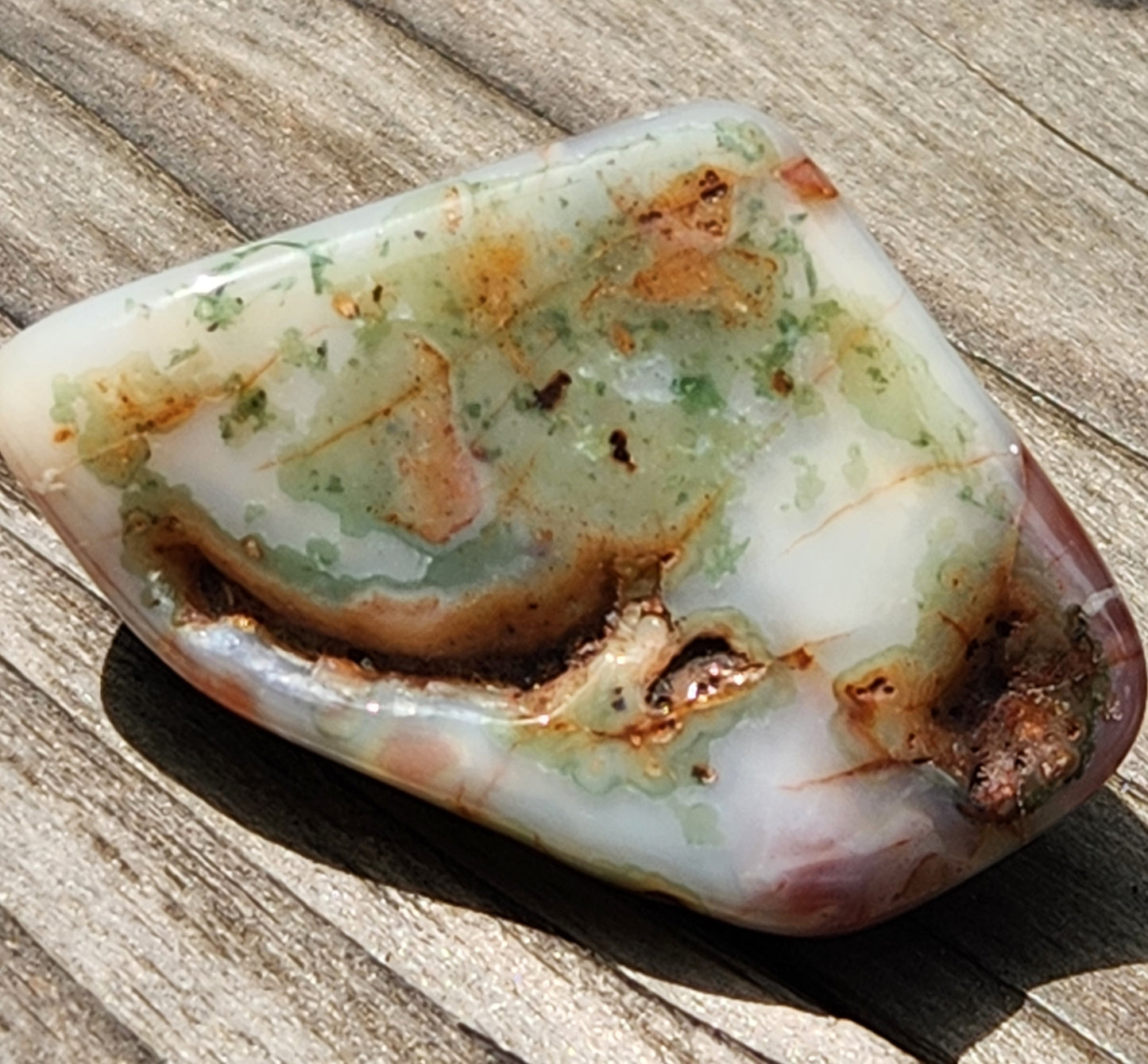 Mexican Moss Agate with green mineral inclusions TA267