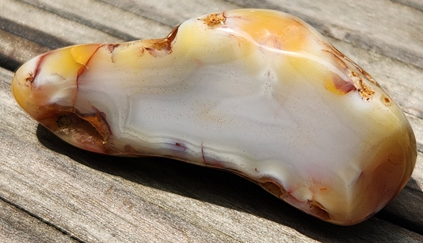 Mexican chalcedony agate with honey edges TA276