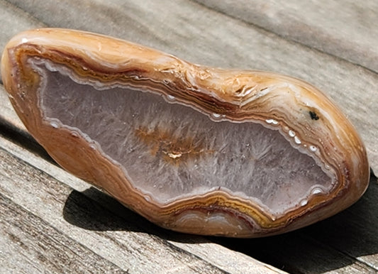 Mexican Fortification Agate with warm caramel banding TA272