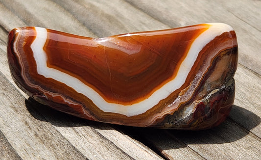 Polished Mexican Fortification Agate with bold red core TA268