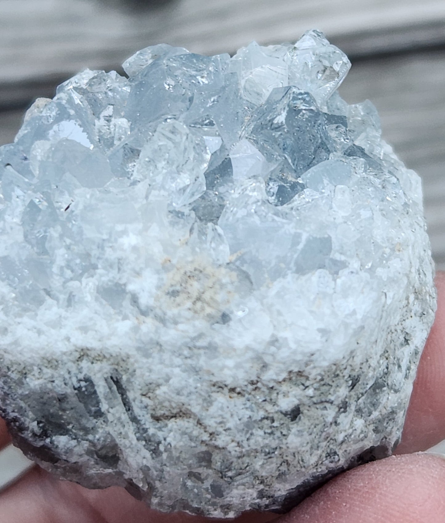 Natural sky-blue Celestite (Celestine) crystal cluster strontium sulfate specimen, item RC435