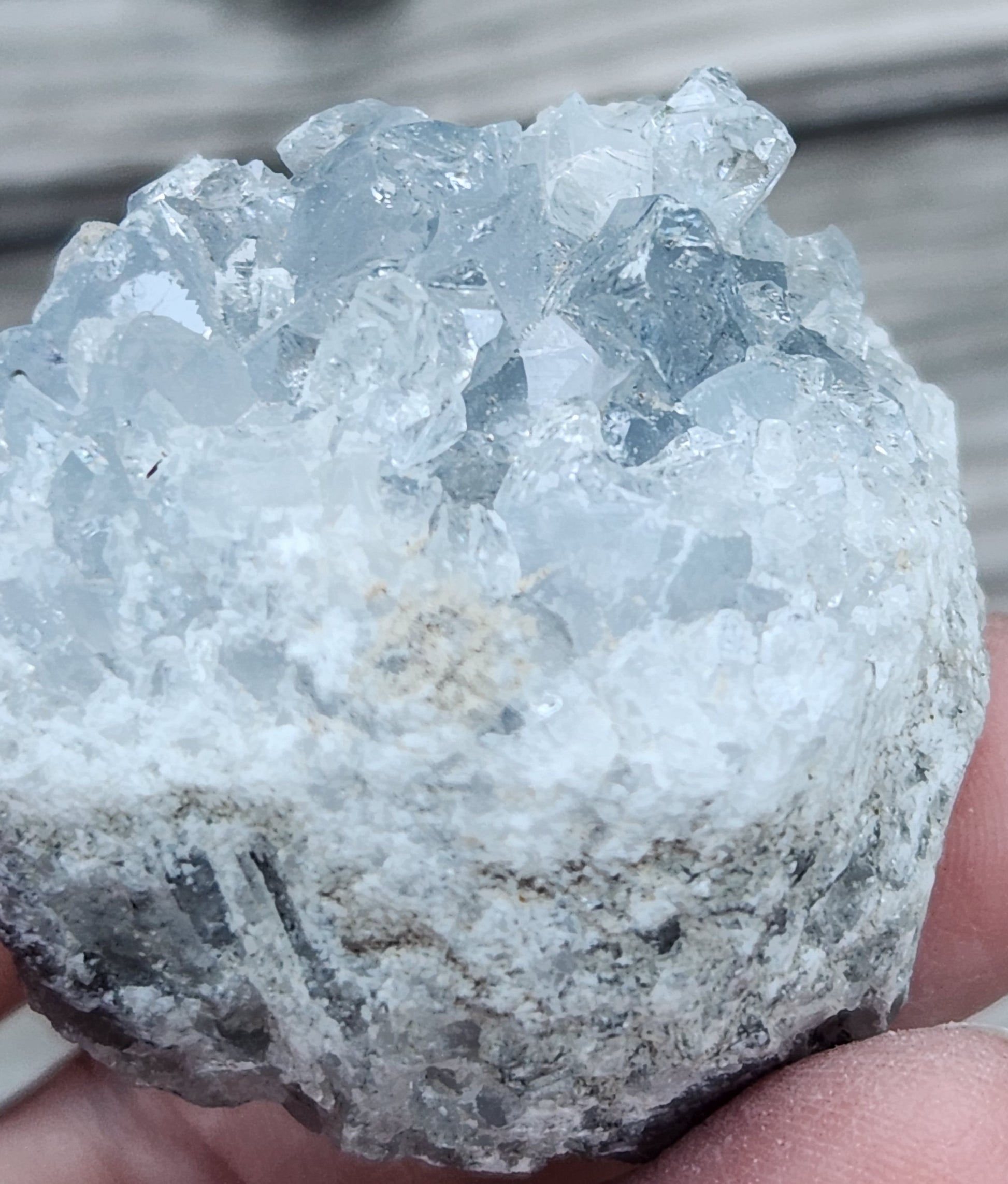 Natural sky-blue Celestite (Celestine) crystal cluster strontium sulfate specimen, item RC435