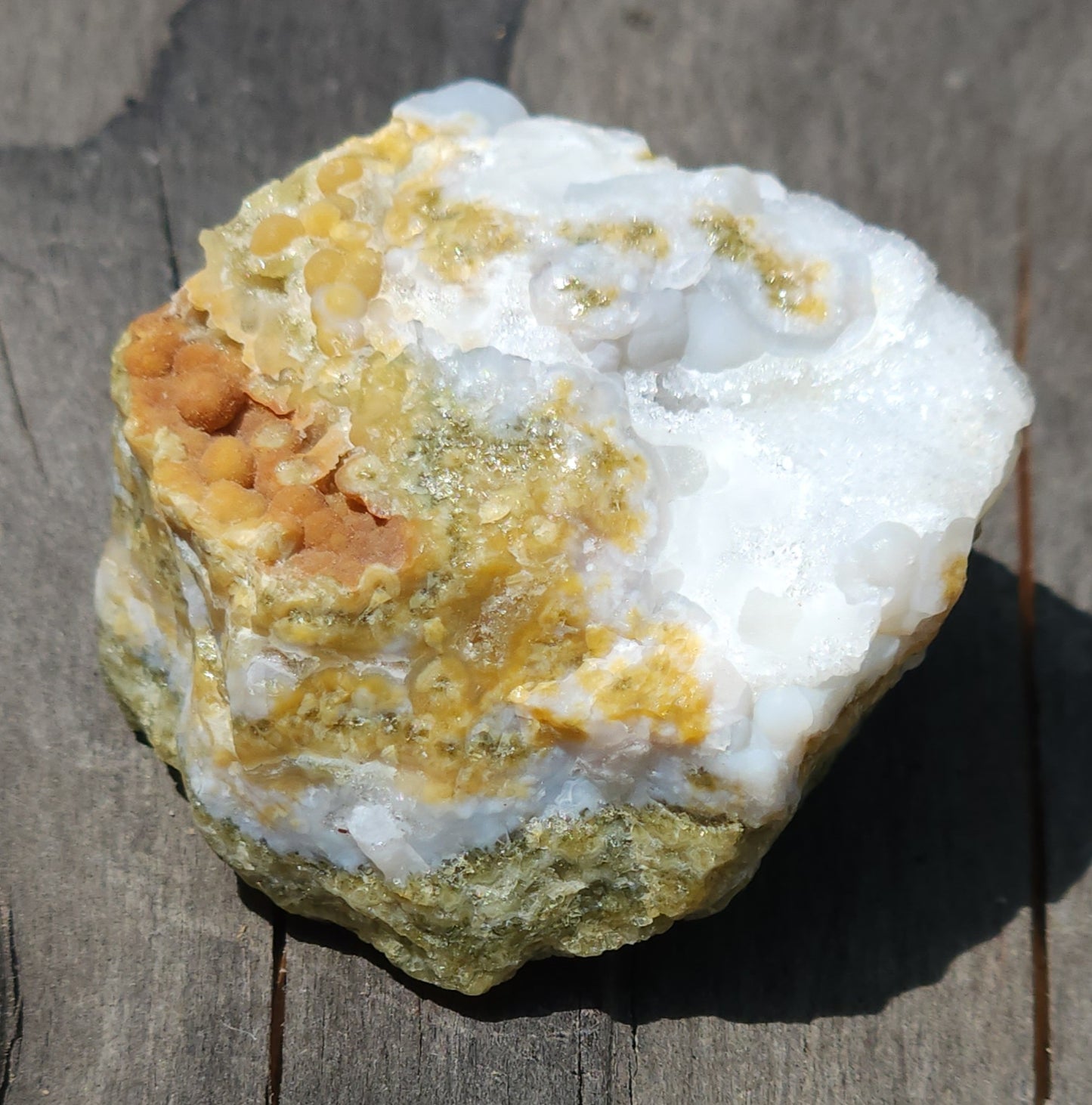 Close-up of small ocean jasper druzy showing micro-crystals