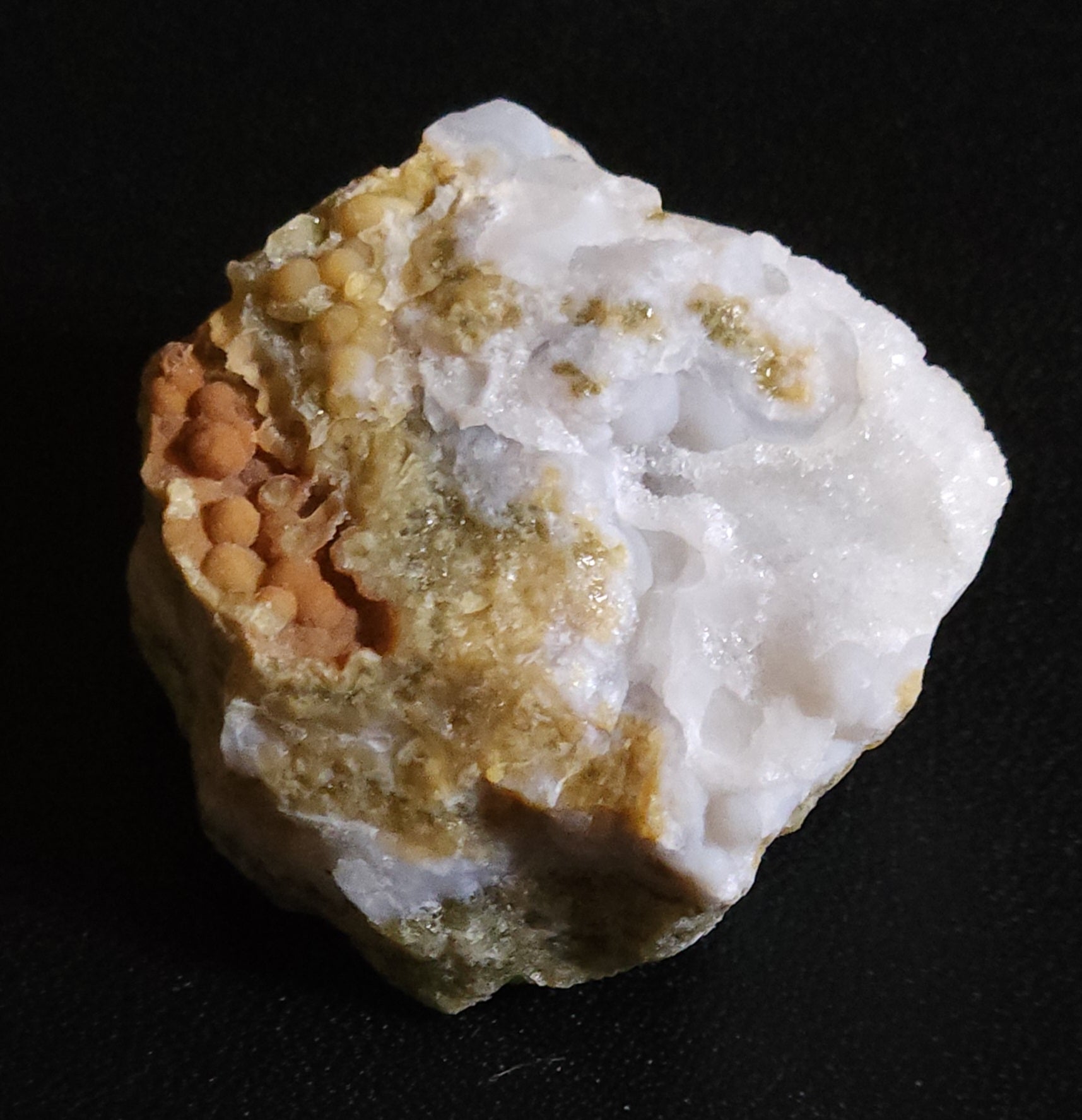 Close-up of small ocean jasper druzy showing micro-crystals