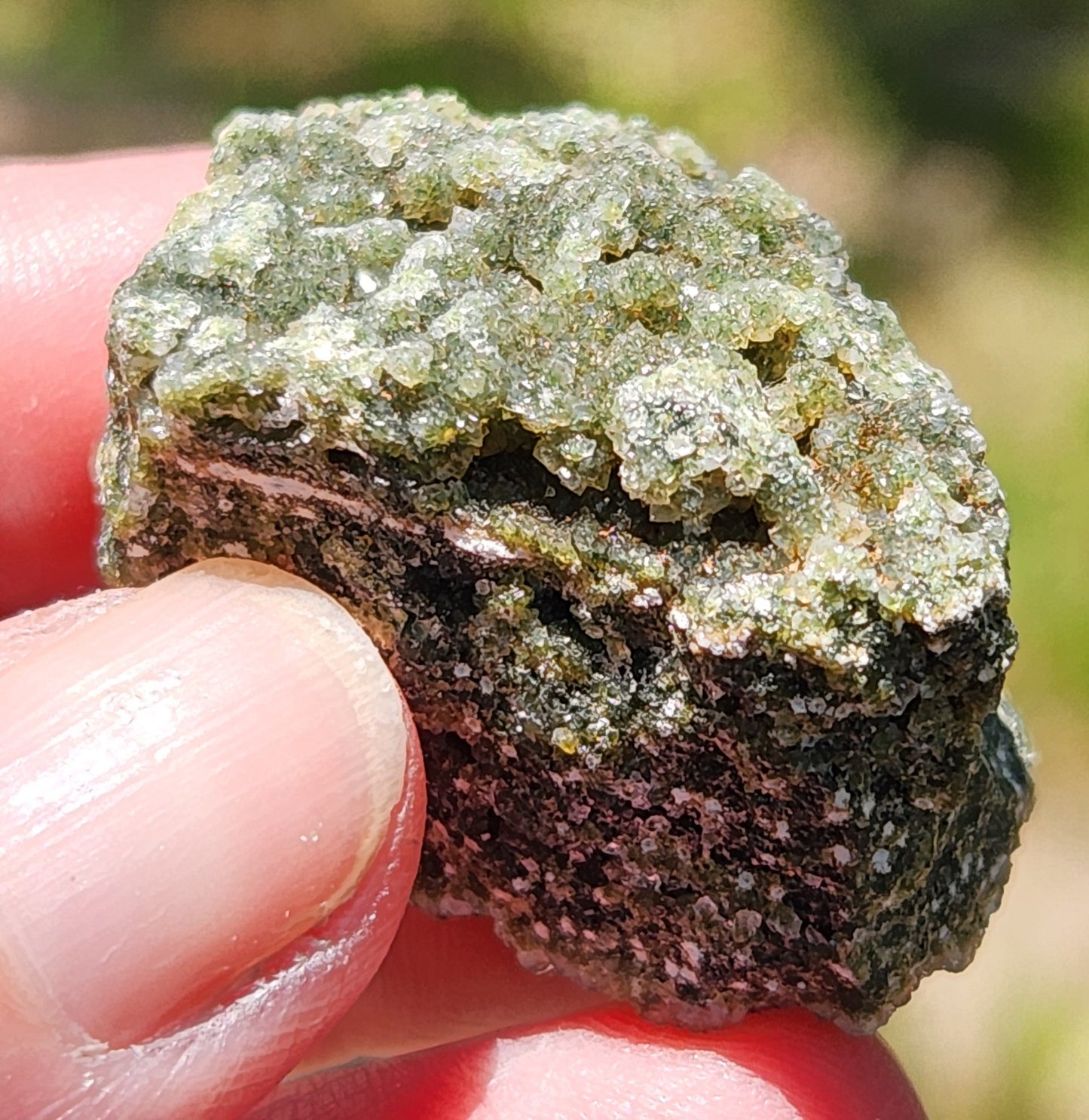 Ocean Jasper druzy showing micro-crystals close up