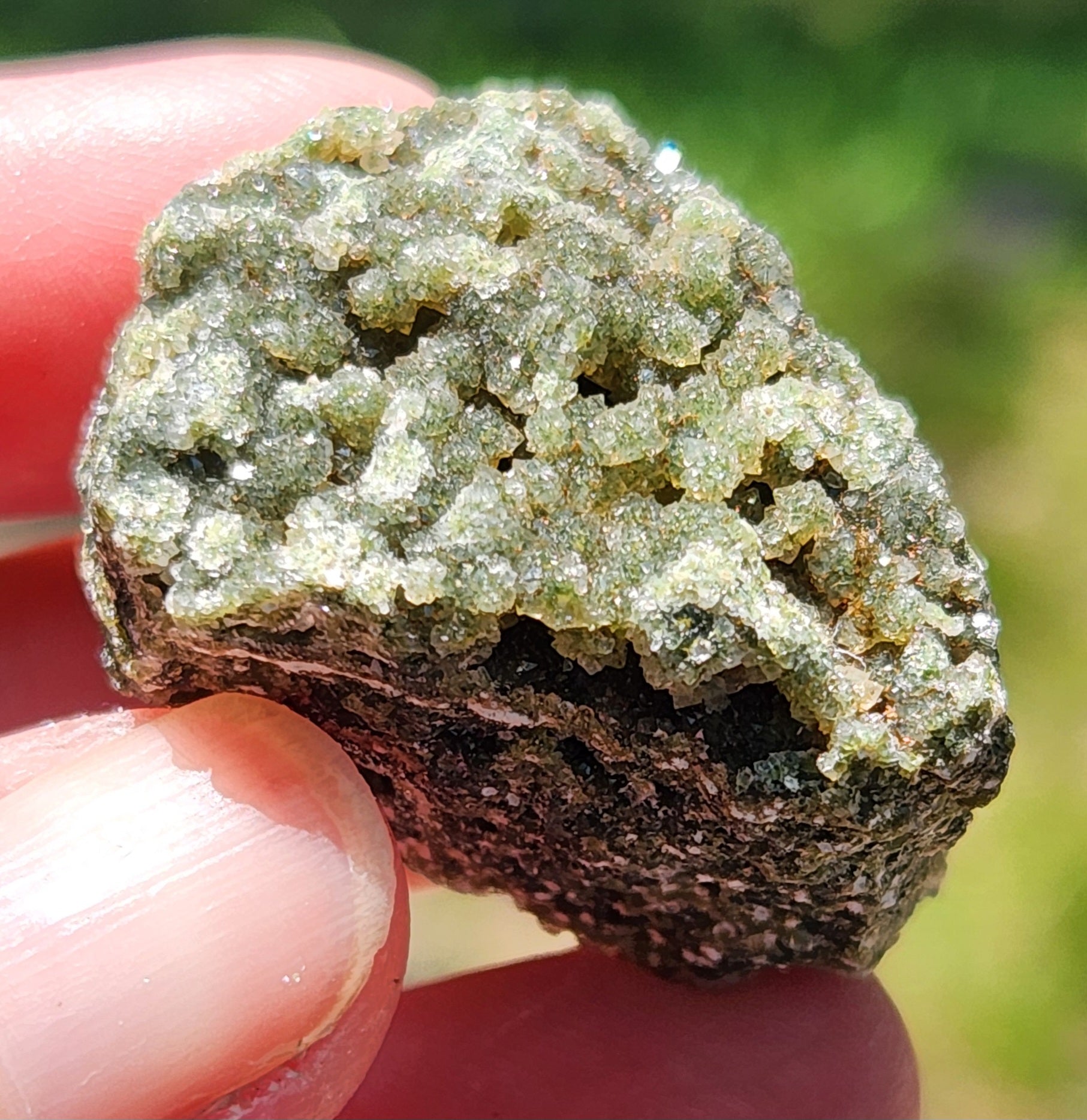 Ocean Jasper druzy showing micro-crystals close