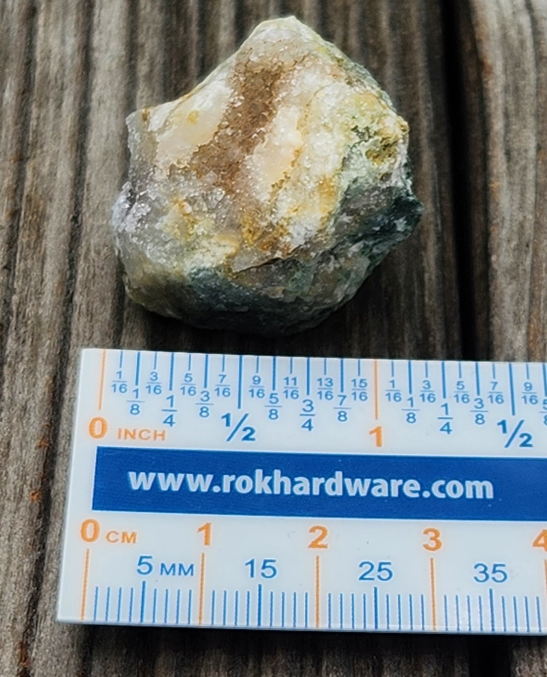 Ocean Jasper druzy showing micro-crystals ruler