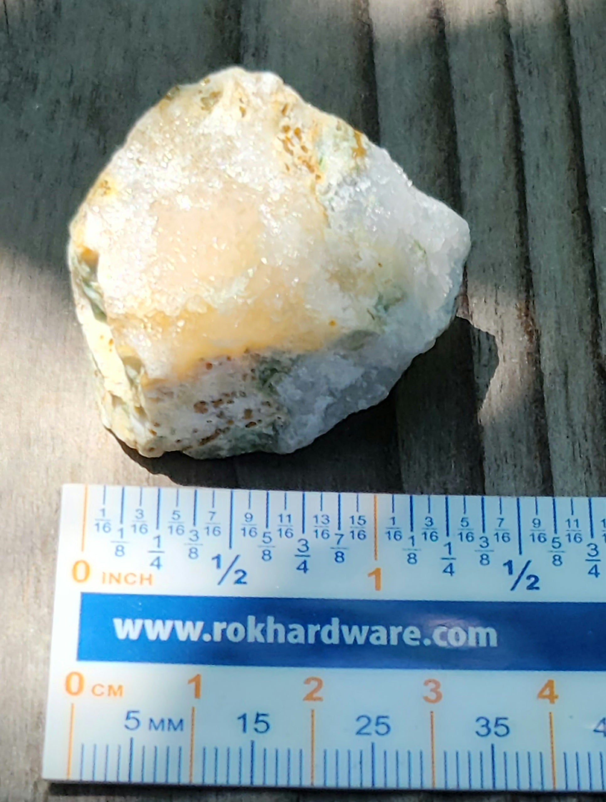 Ocean Jasper druzy showing micro-crystals ruler