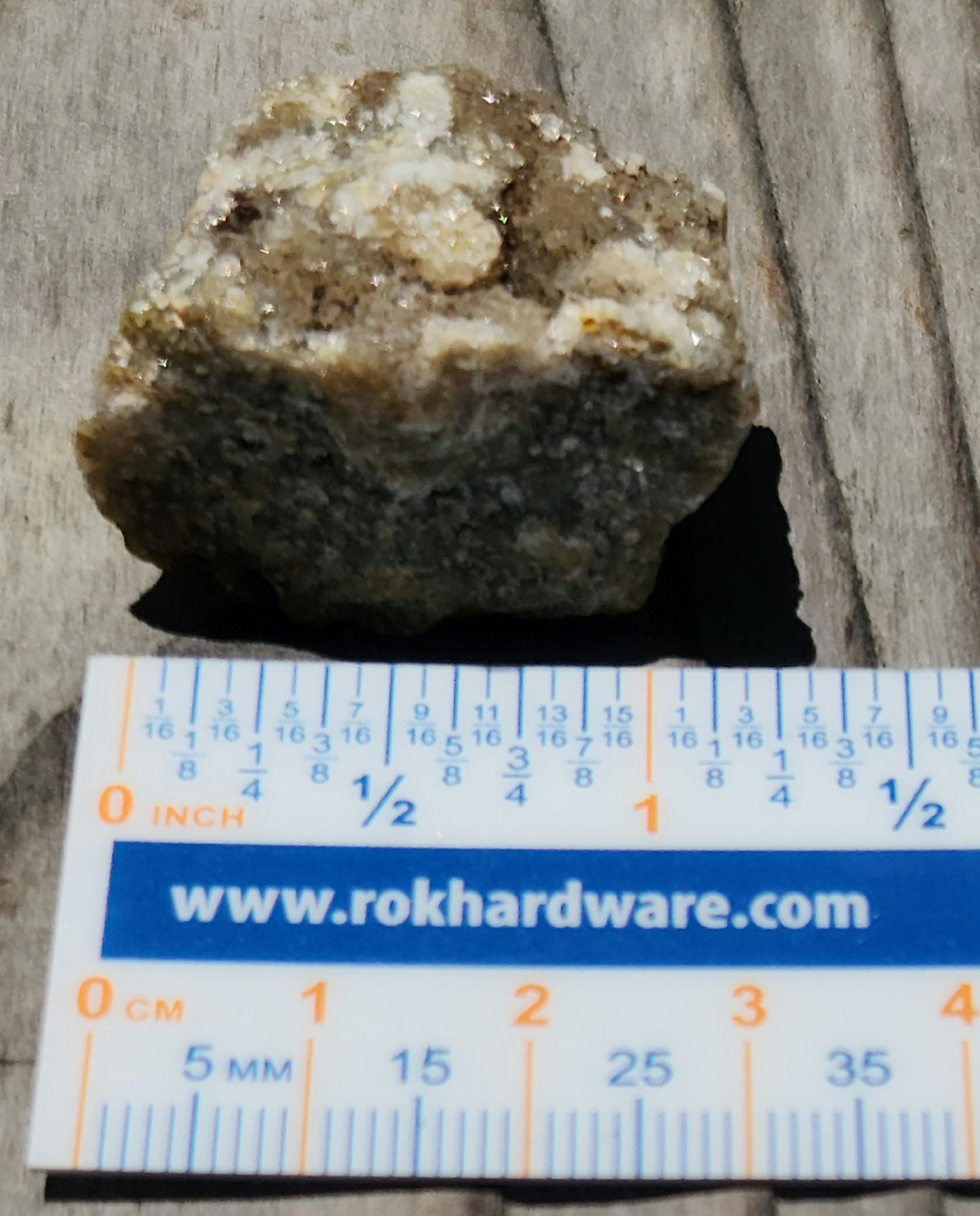 Ocean Jasper druzy showing micro-crystals ruler