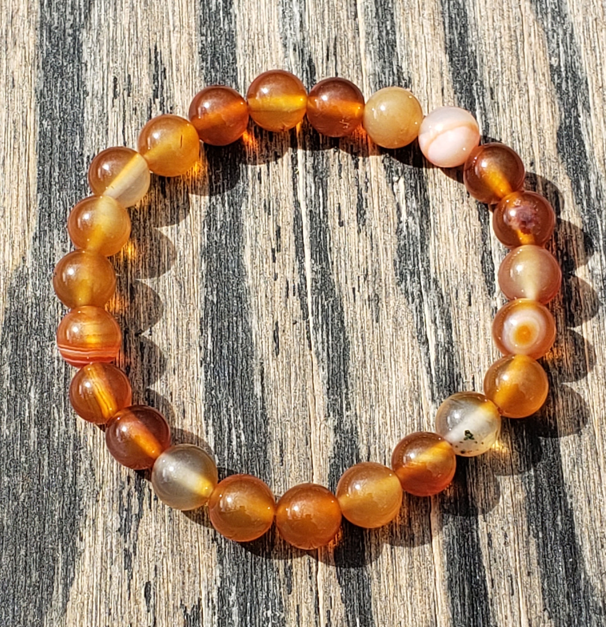 Orange agate stretch bracelet