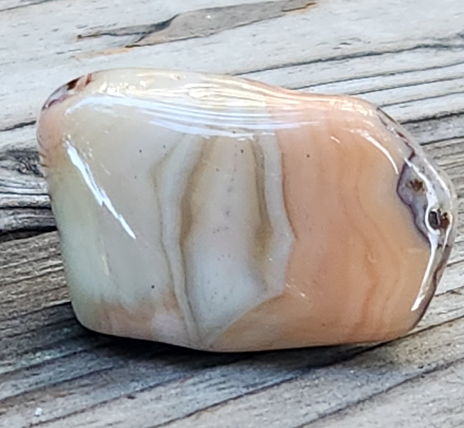 Warm peach banded agate surface TA333