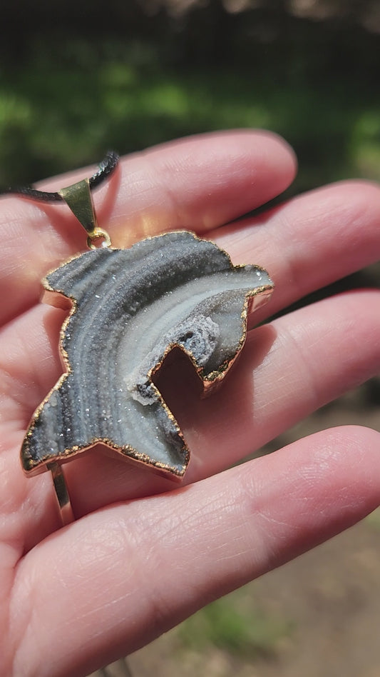 Druzy Dolphin Necklace ItemJL130