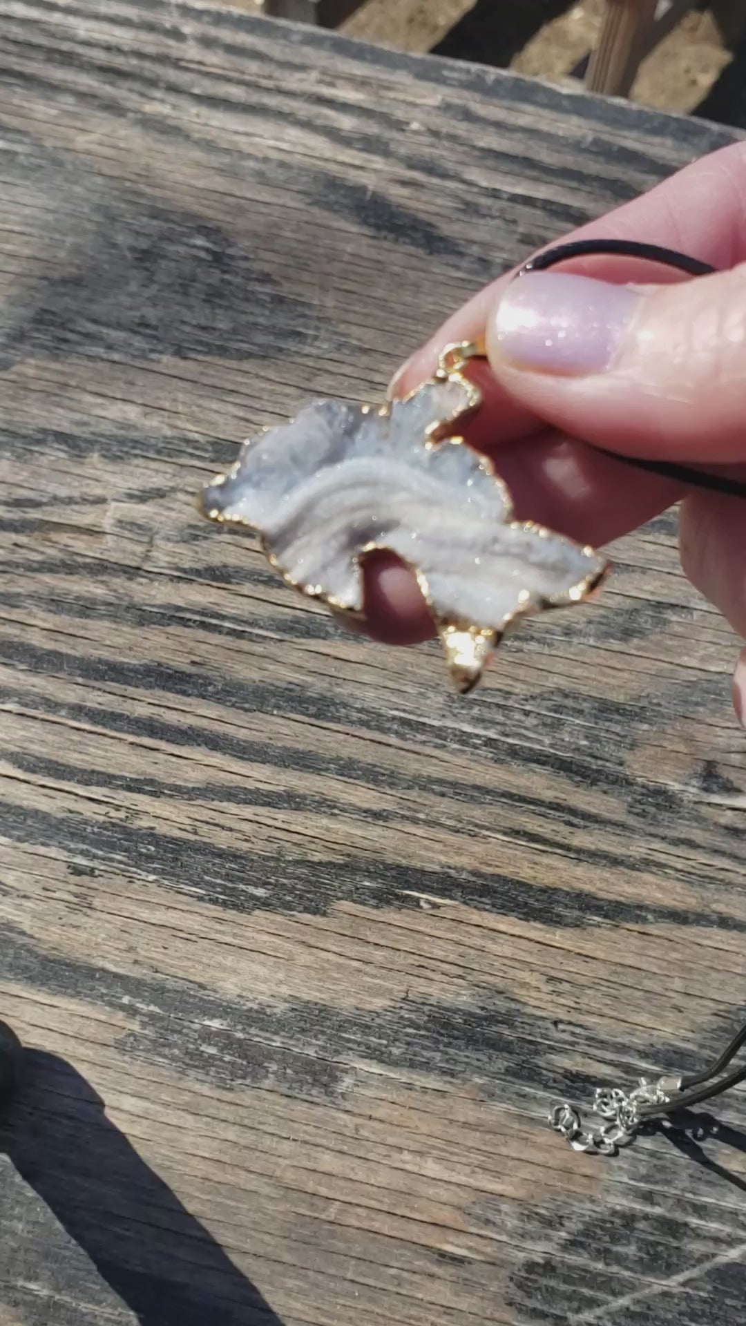 Druzy dolphin necklace with natural crystal sparkle video