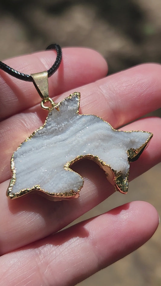 Druzy Dolphin Necklace ItemJL132