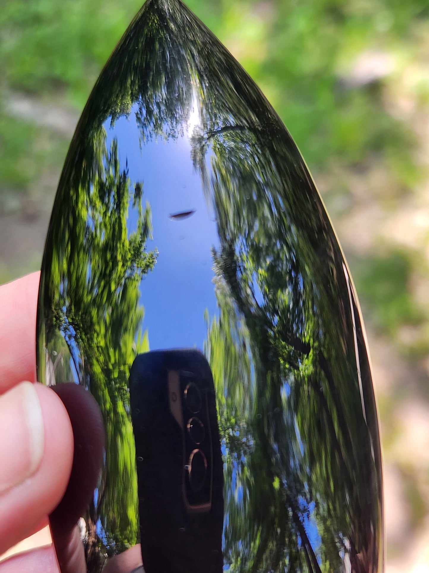 Natural rainbow obsidian freeform flame 