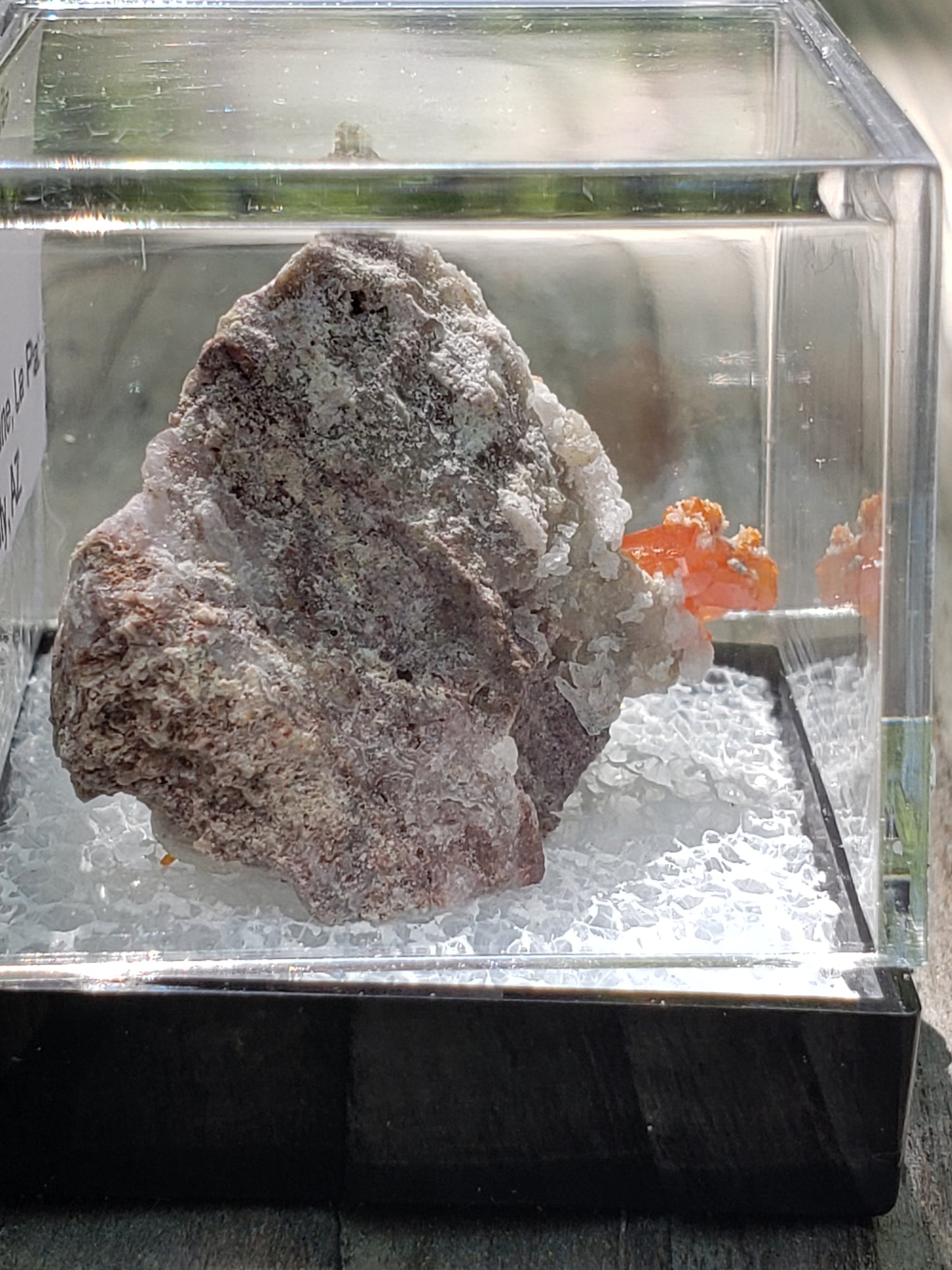 Red Cloud Wulfenite on Matrix, Arizona, Perky Box. SP222