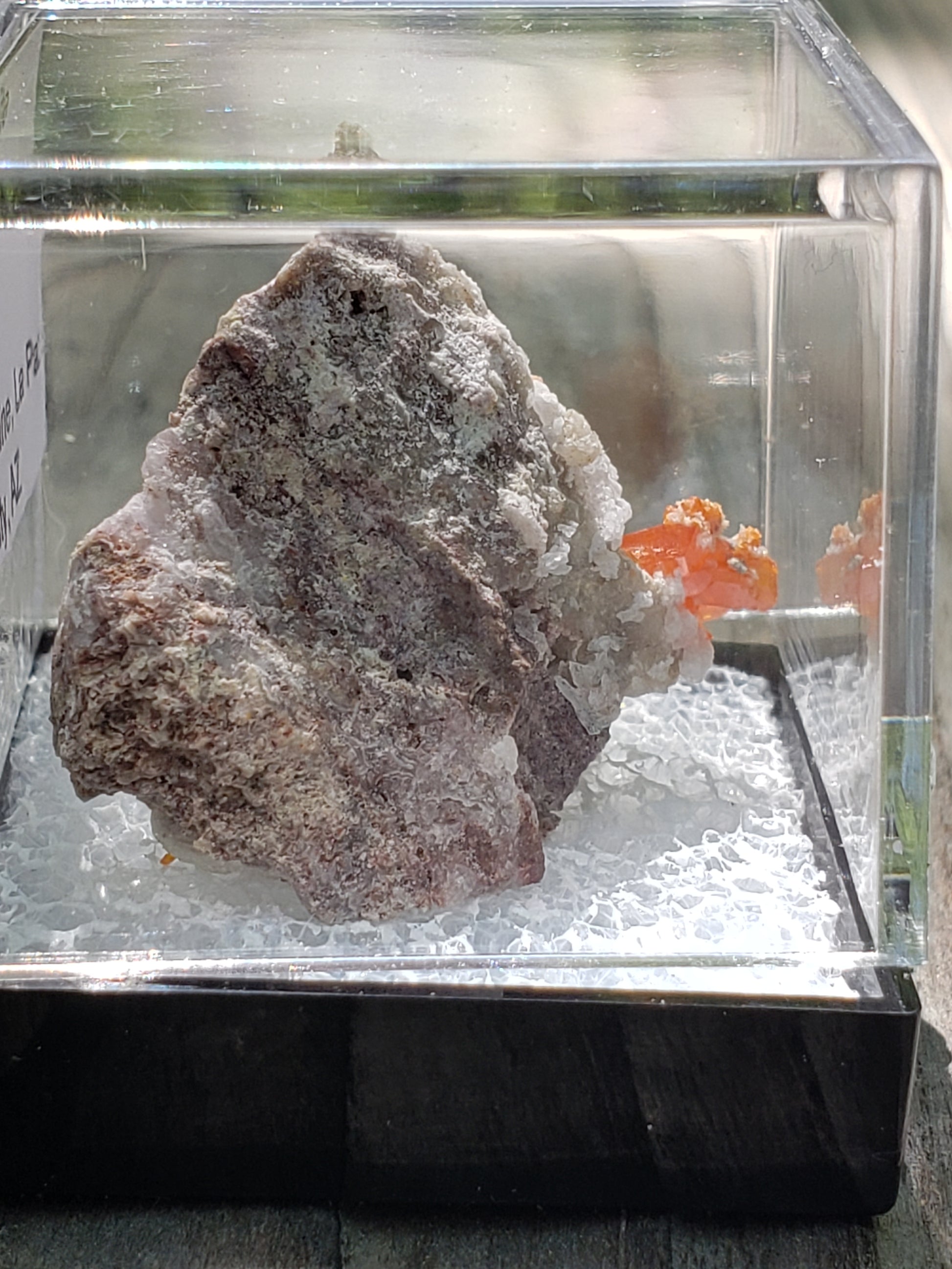 Red Cloud Wulfenite on Matrix, Arizona, Perky Box. SP222