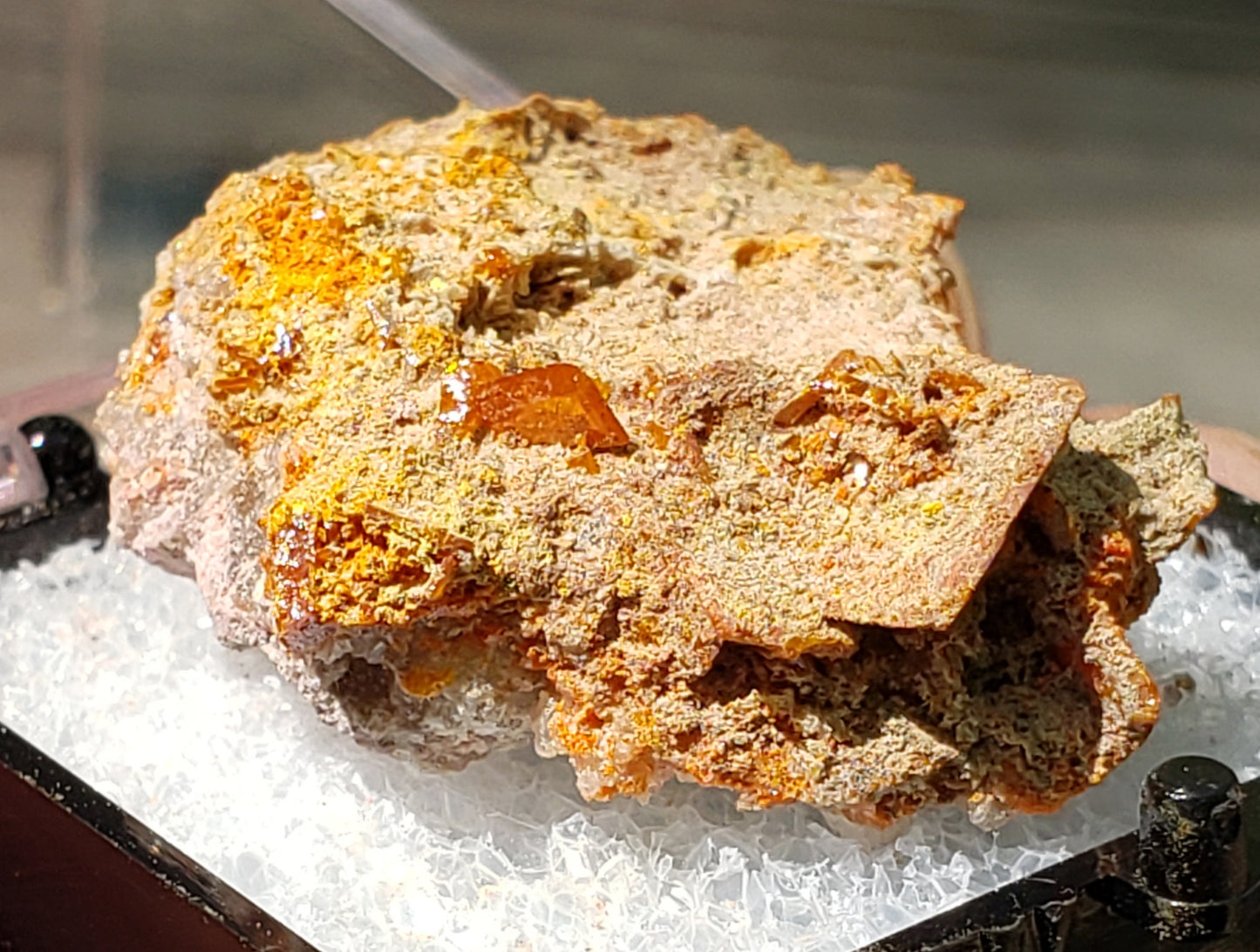Close-up of Red Cloud Wulfenite on Matrix, Arizona. SP225