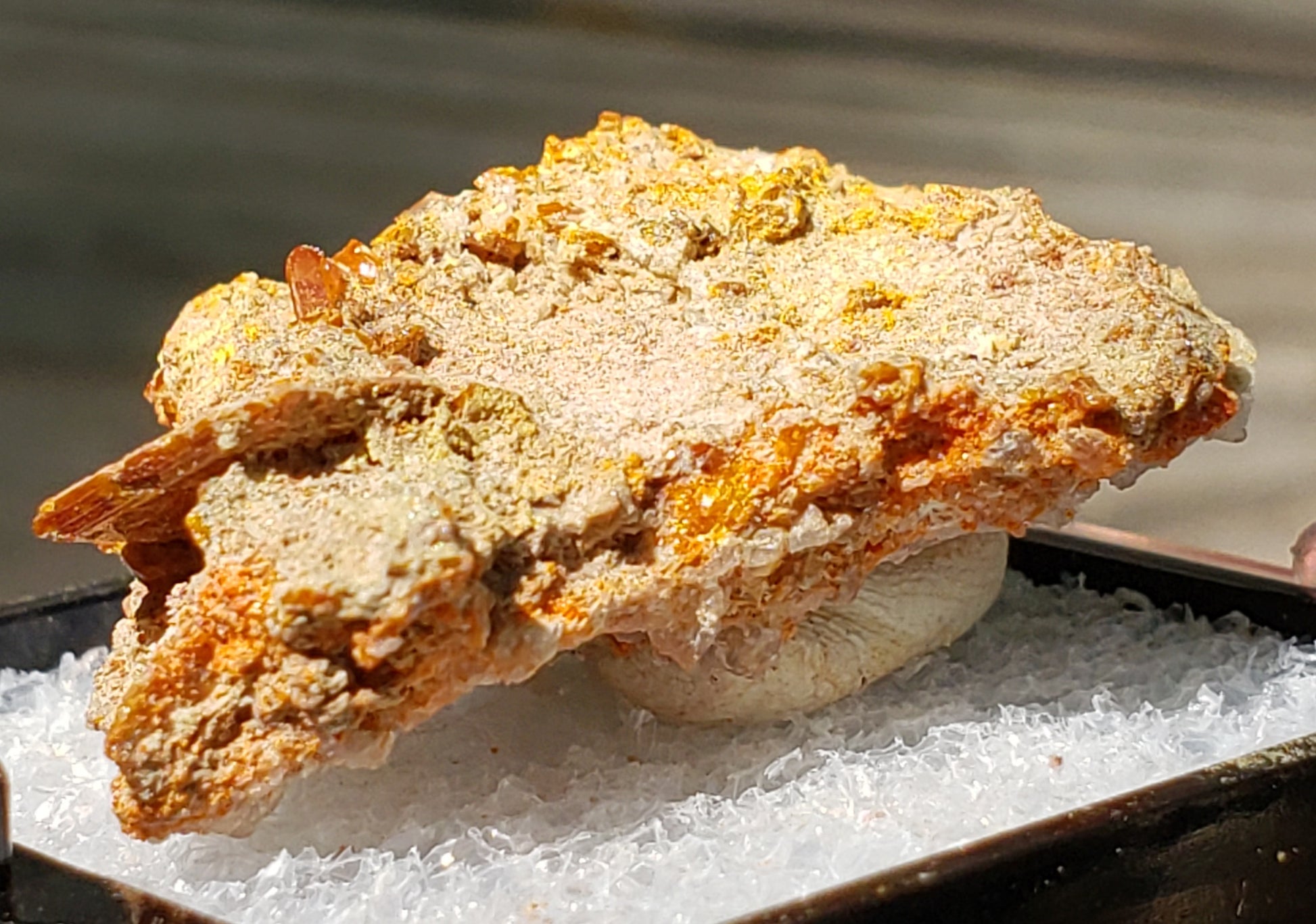 Close-up of Red Cloud Wulfenite on Matrix, Arizona. SP225-2
