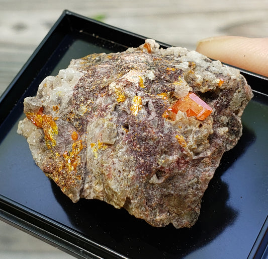 Close-up of Red Cloud Wulfenite on Matrix, Arizona. SP227-1
