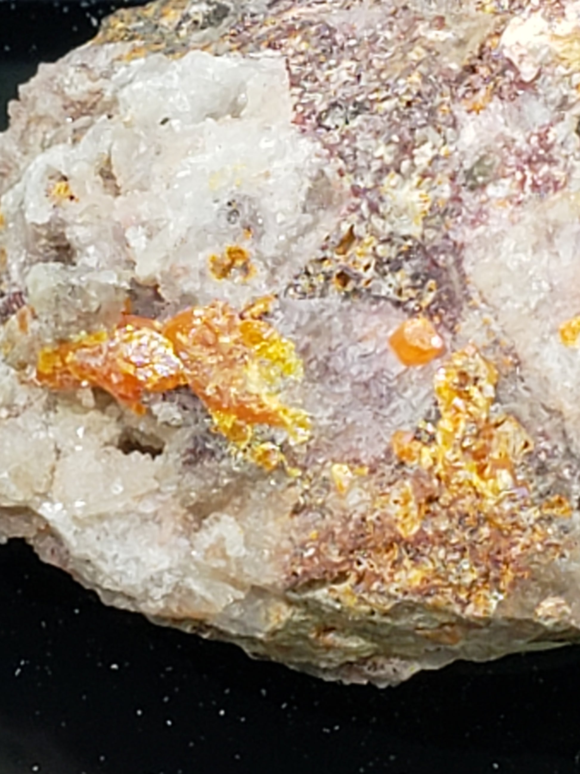 Close-up of Red Cloud Wulfenite on Matrix, Arizona. SP227-2