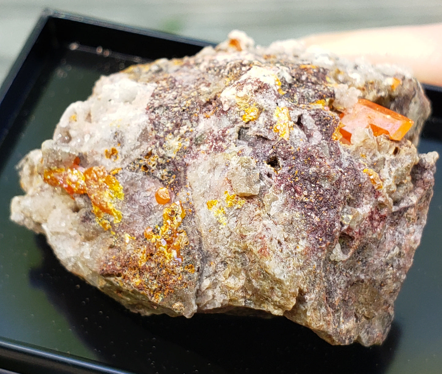 Close-up of Red Cloud Wulfenite on Matrix, Arizona. SP227-3