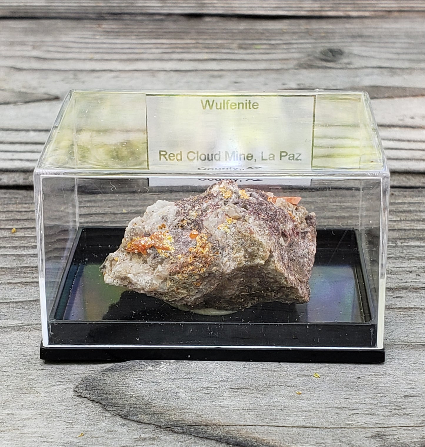 Red Cloud Wulfenite on Matrix, Arizona, Perky Box. SP227