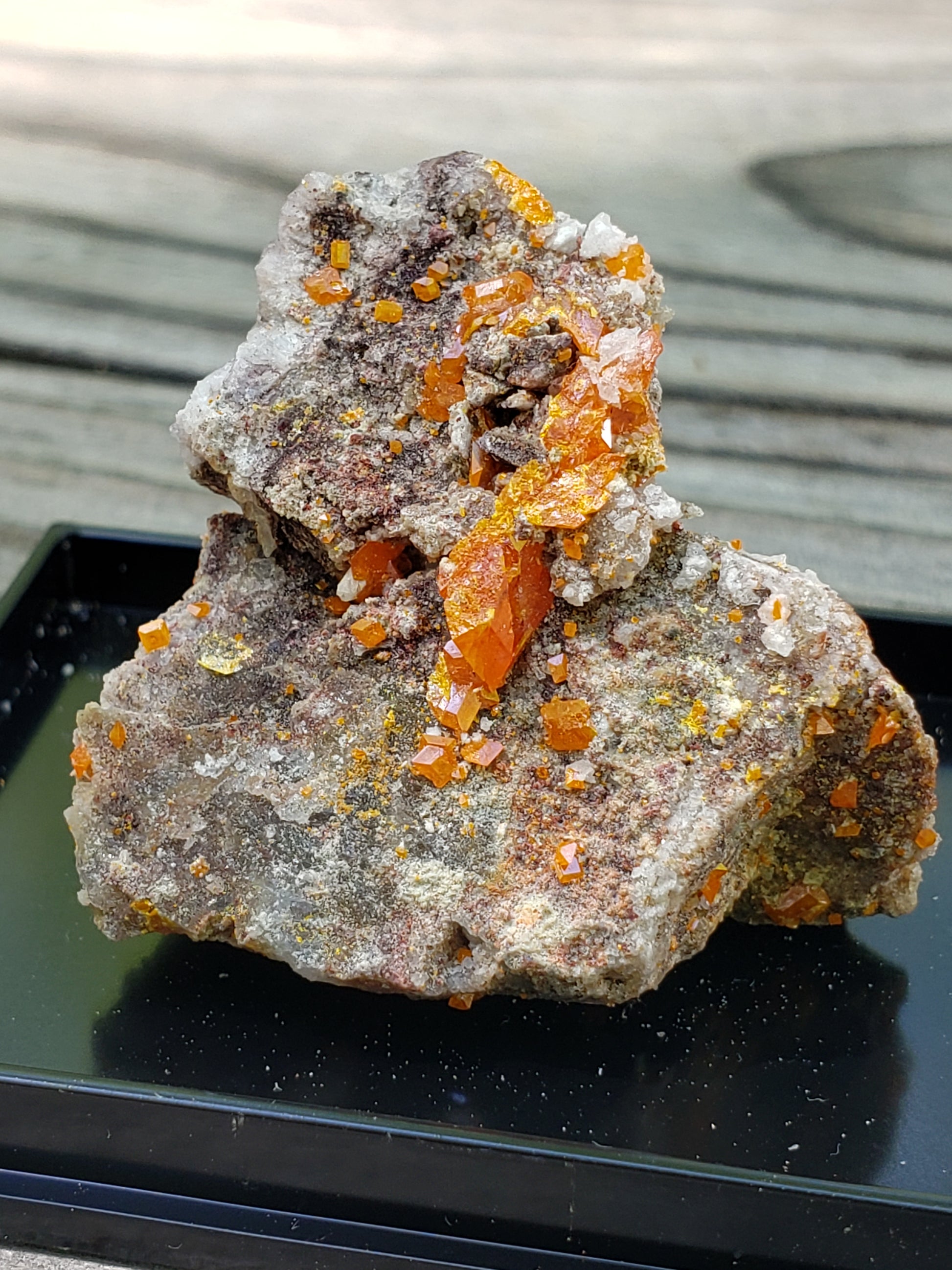 Close-up of Red Cloud Wulfenite on Matrix, Arizona. SP228-1