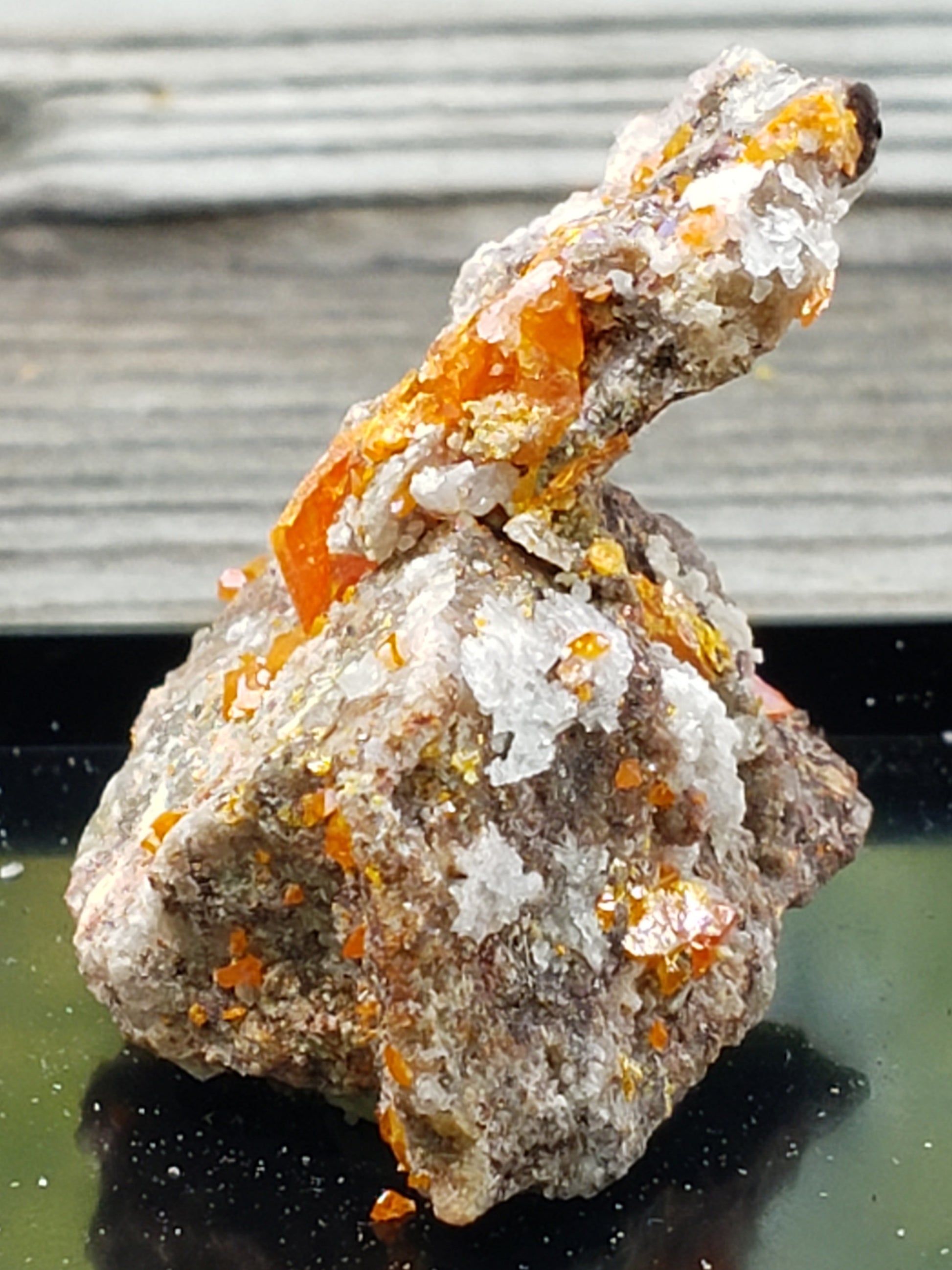 Close-up of Red Cloud Wulfenite on Matrix, Arizona. SP228-3
