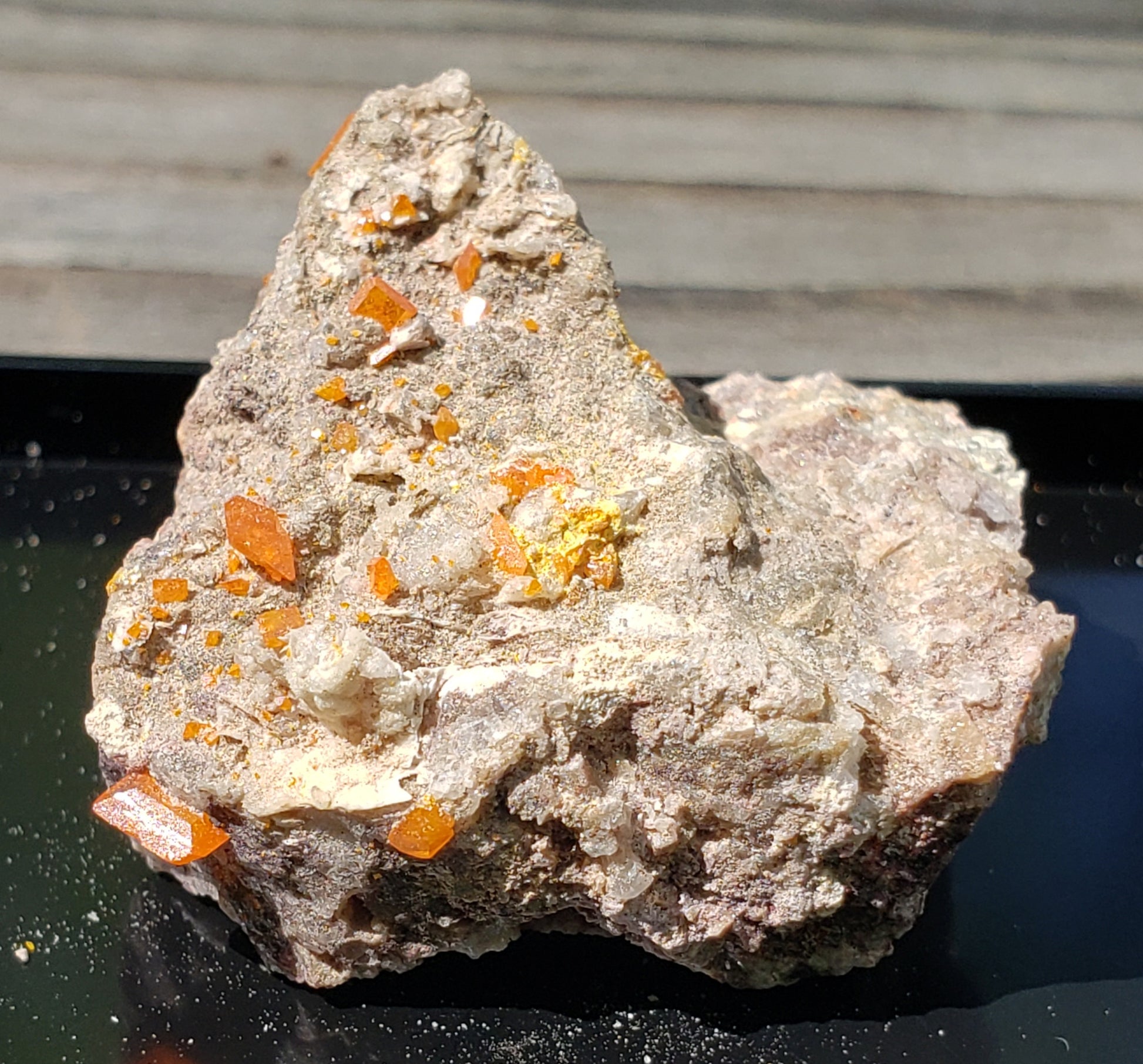 Close-up of Red Cloud Wulfenite on Matrix, Arizona. SP229-3