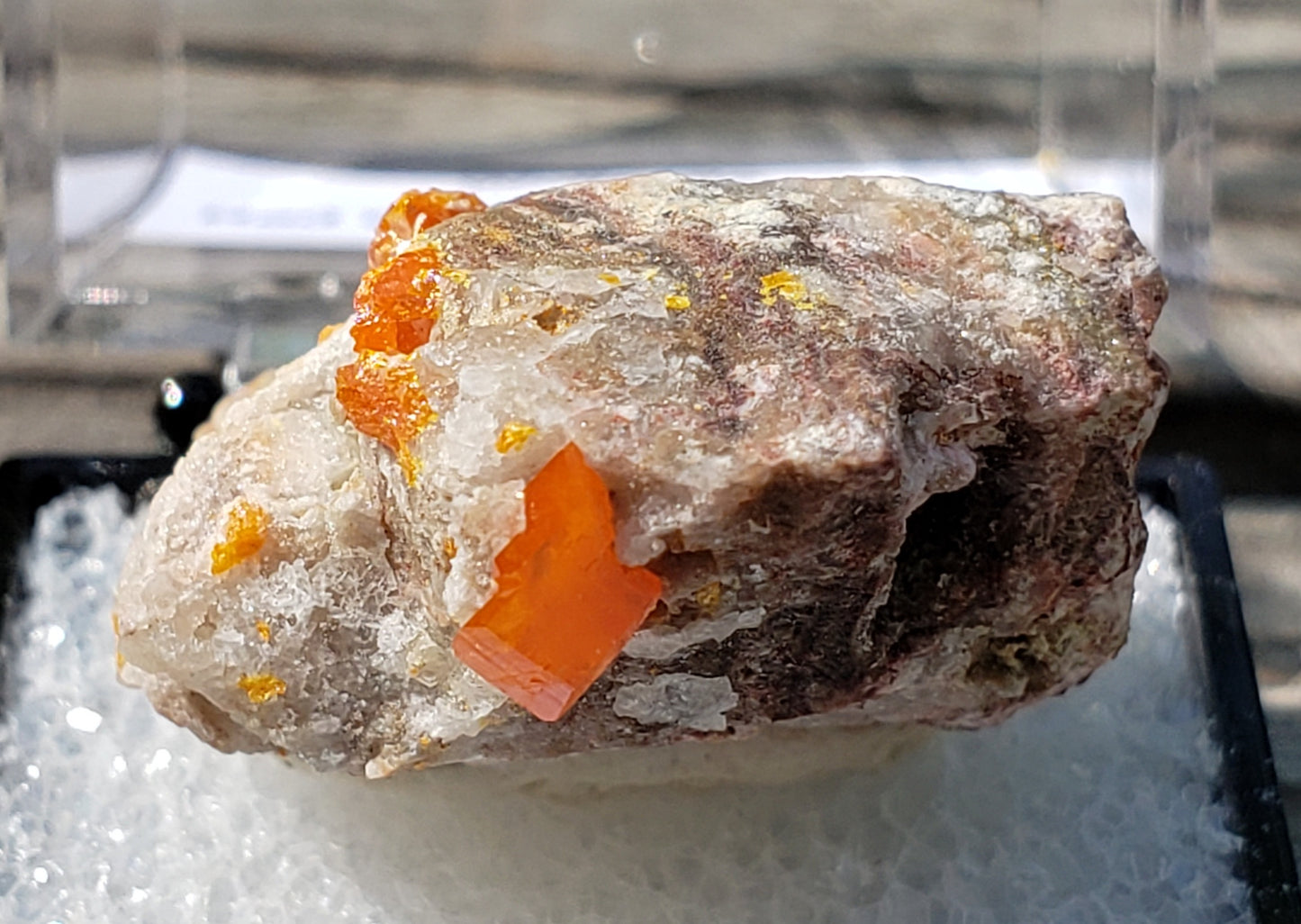 Close Up Red Cloud Wulfenite on Matrix, Arizona, Thumbnail. SP233-2