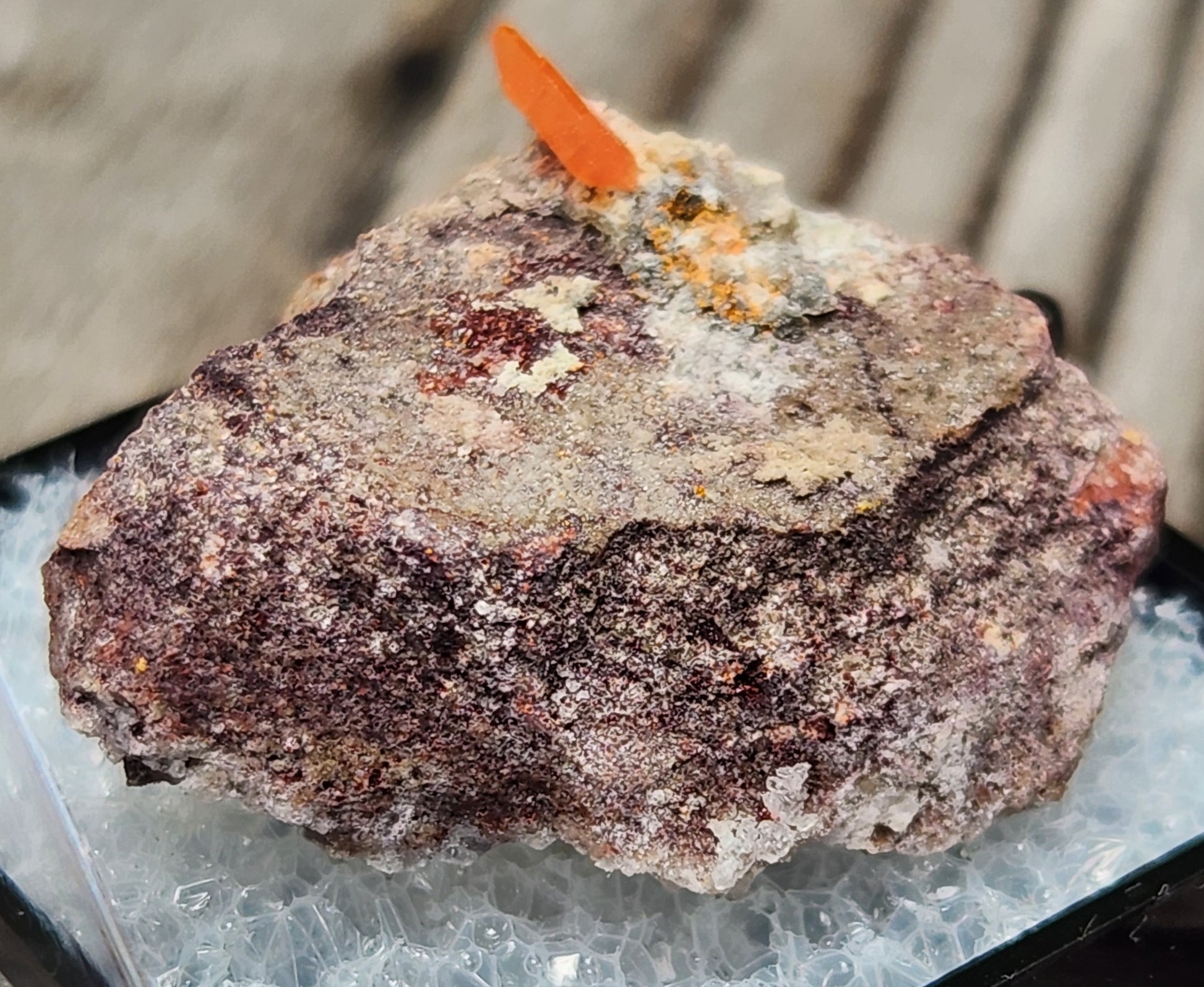 Close-up of Red Cloud Wulfenite on Matrix, Arizona. SP242-3
