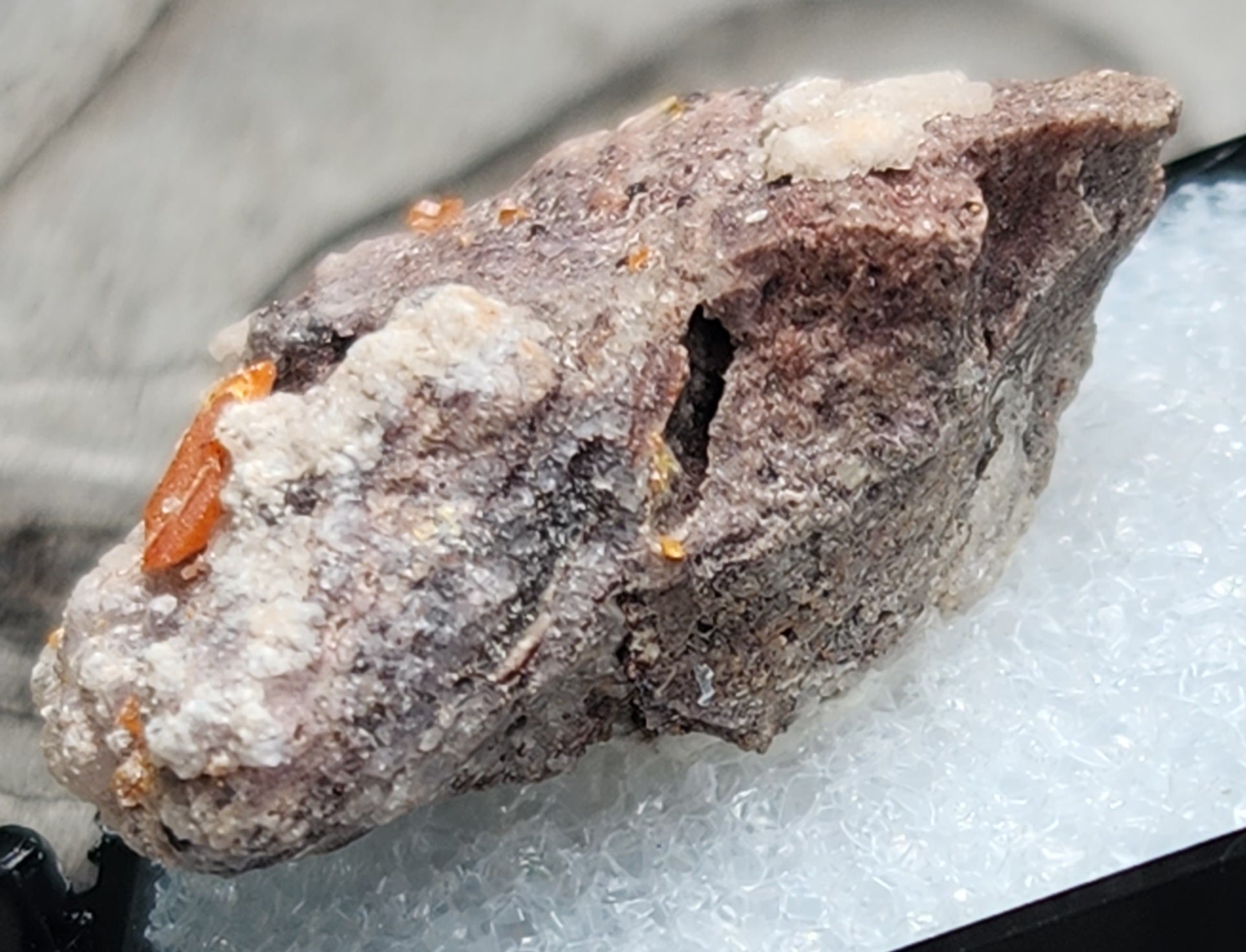 Close-up of Red Cloud Wulfenite on Matrix, Arizona. SP252-3