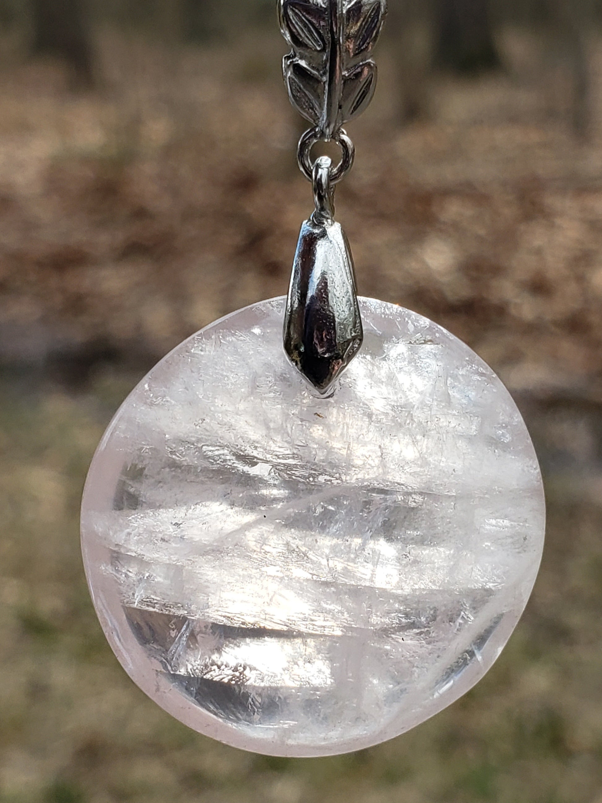 Rose Quartz necklace hanging