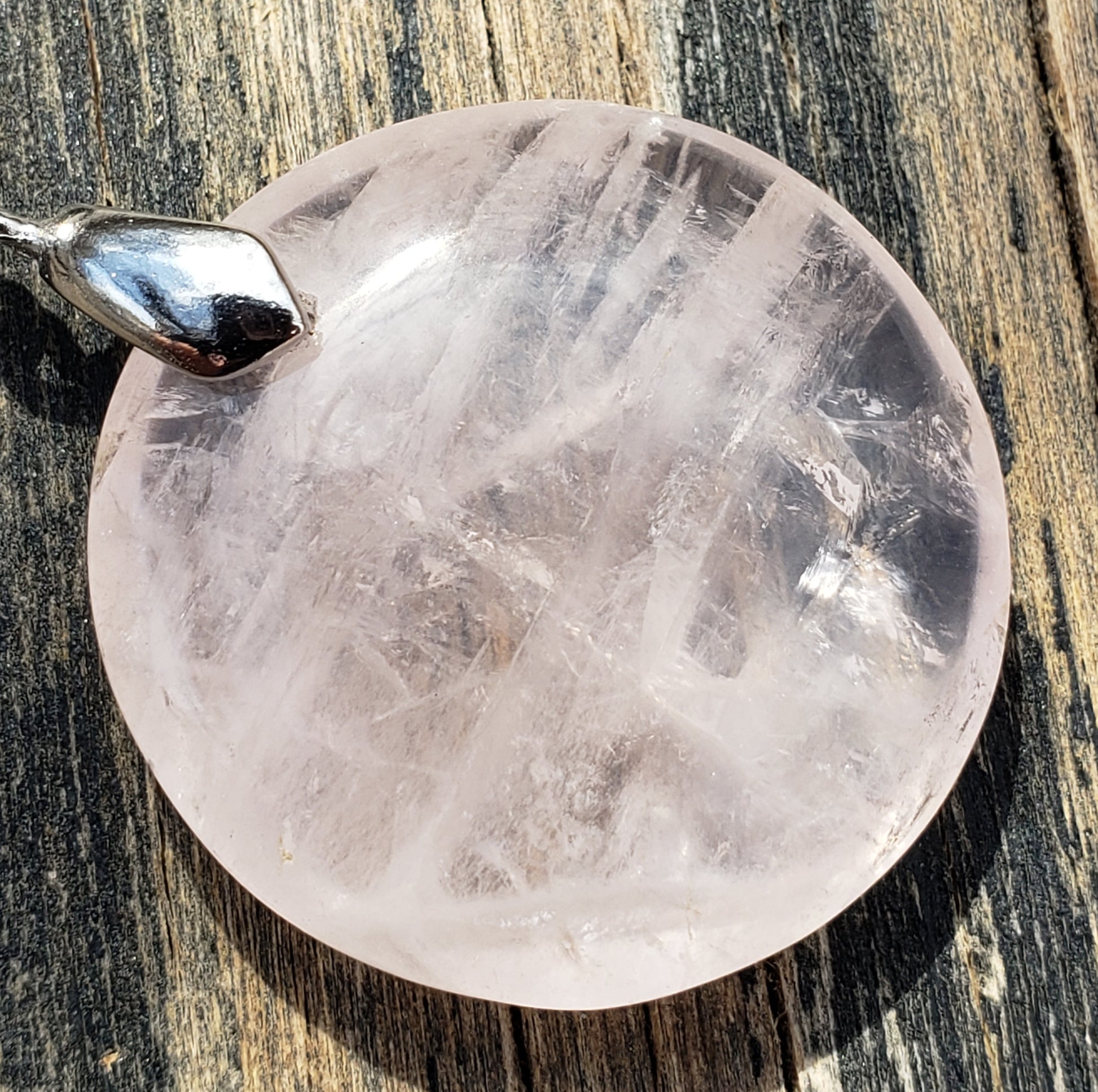 Rose Quartz necklace close up